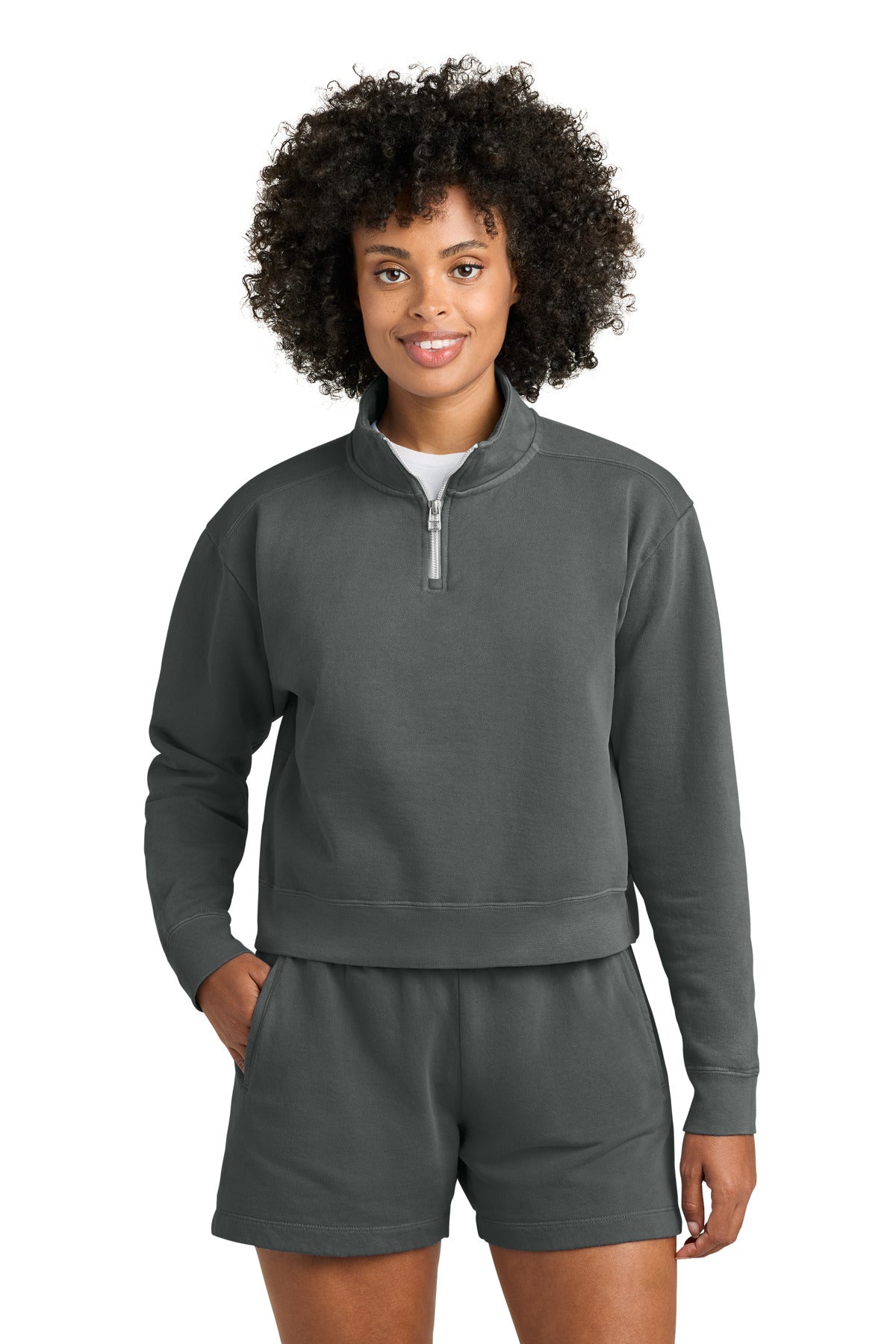 Comfort Colors Women's Mid-Length 1/4-Zip Sweatshirt 1580L - Pepper
