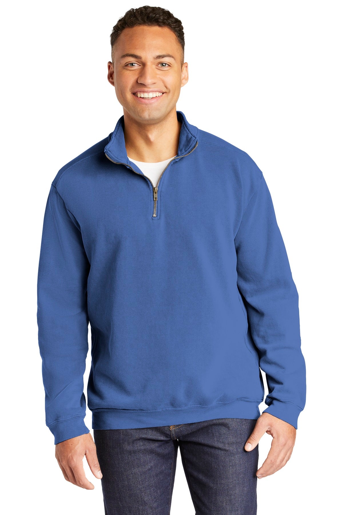 COMFORT COLORS  Ring Spun 1/4-Zip Sweatshirt. 1580 - Flo Blue