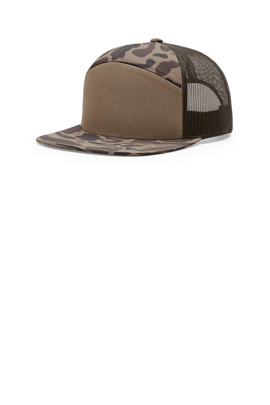 Richardson Printed 7-Panel Trucker 168P - Bark Duck Camo/ Brown