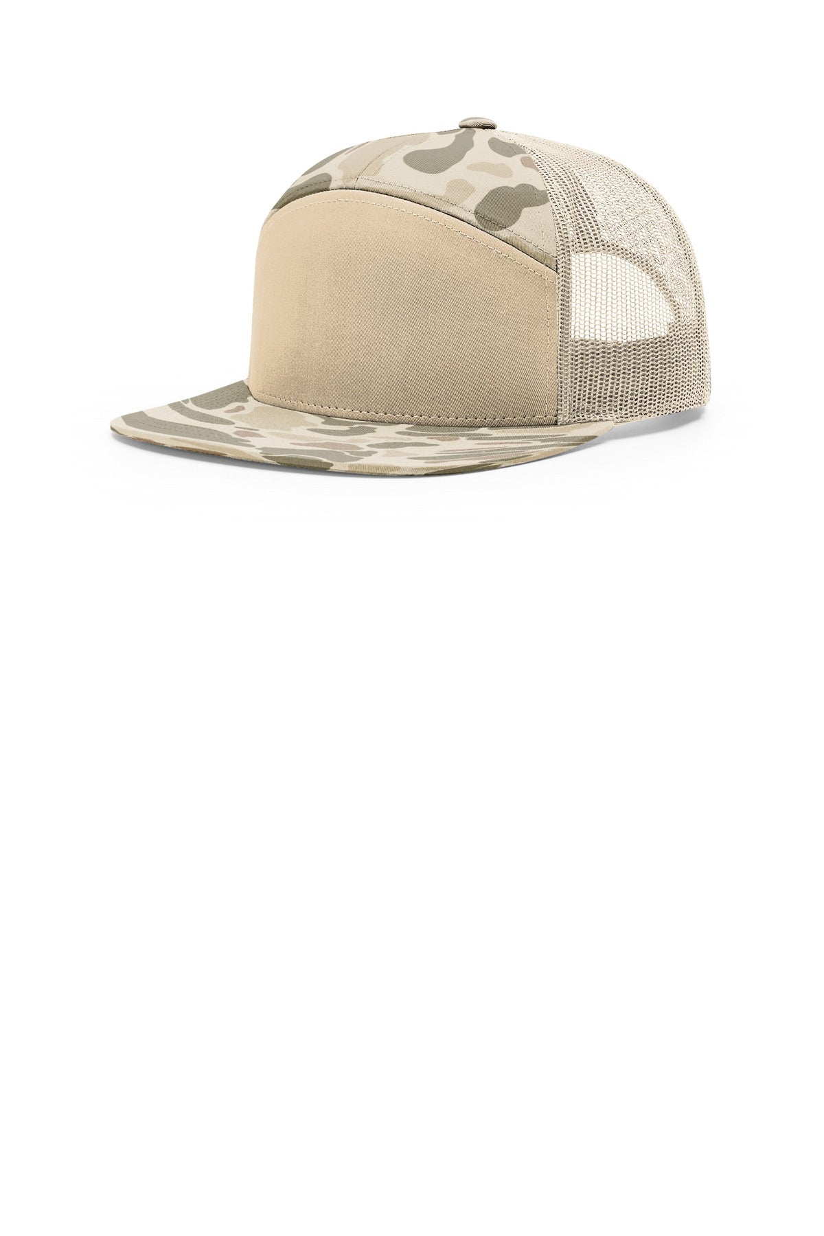 Richardson Printed 7-Panel Trucker 168P - Harvest Duck Camo/ Sandstone