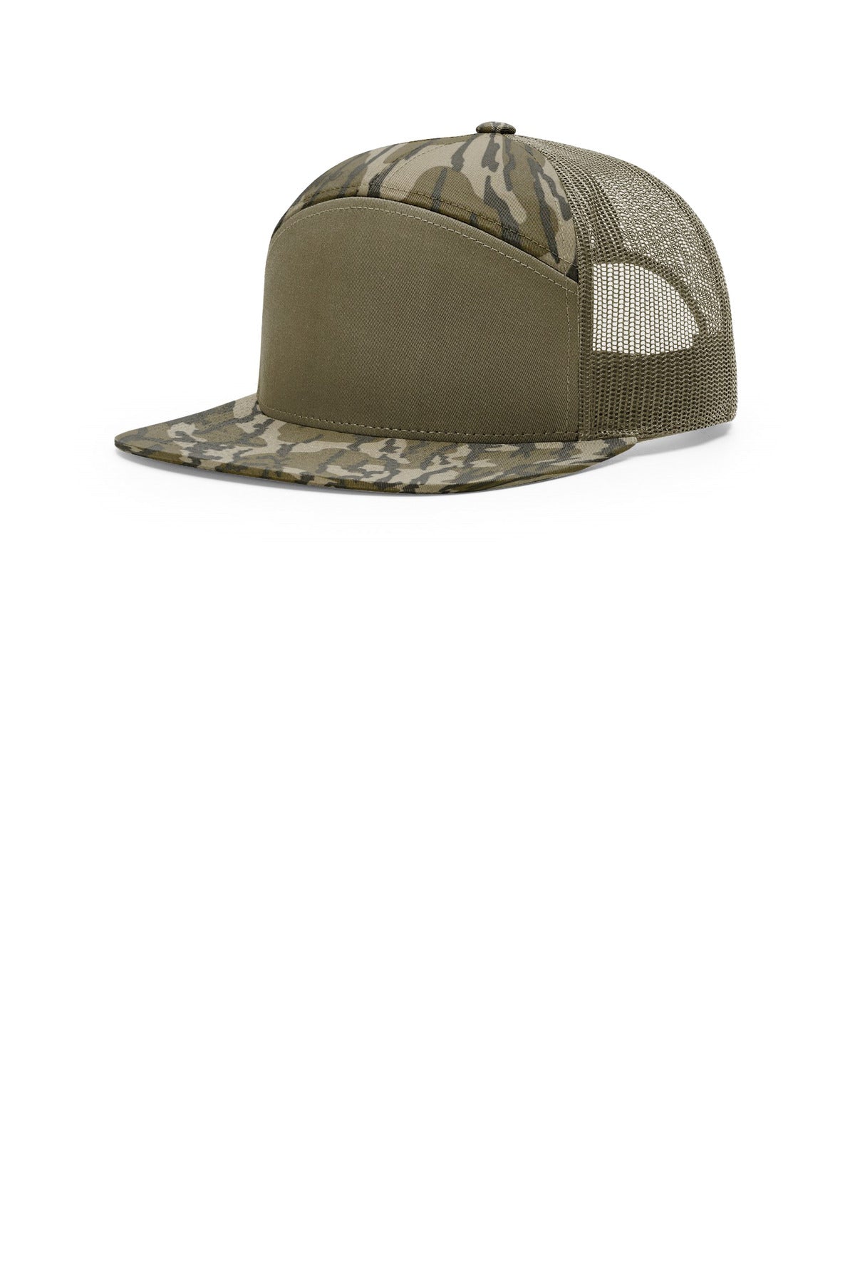 Richardson Printed 7-Panel Trucker 168P - Mossy Oak Bottomland/ Loden