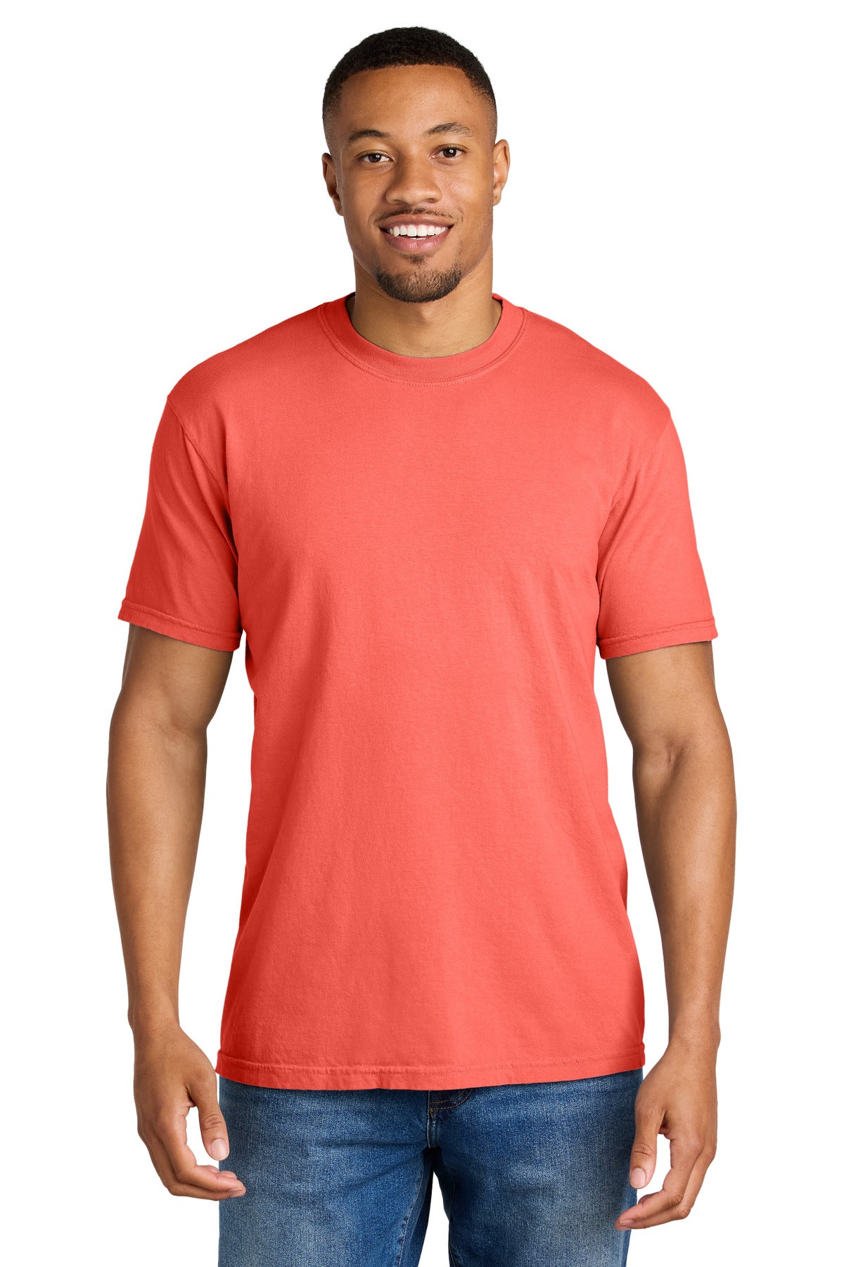 COMFORT COLORS  Heavyweight Ring Spun Tee. 1717 - Neon Red Orange