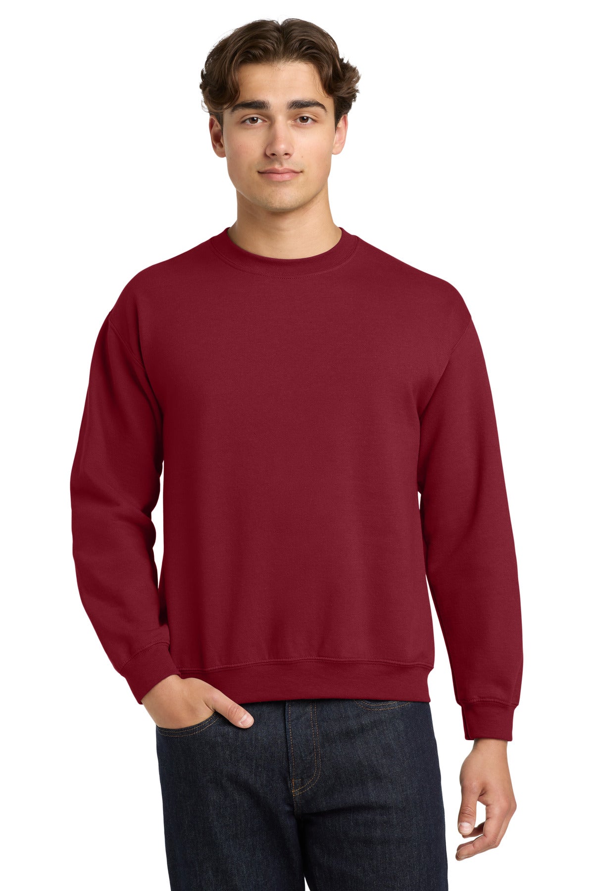 Gildan Heavy Blend Crewneck Sweatshirt.  18000 - Cardinal Red