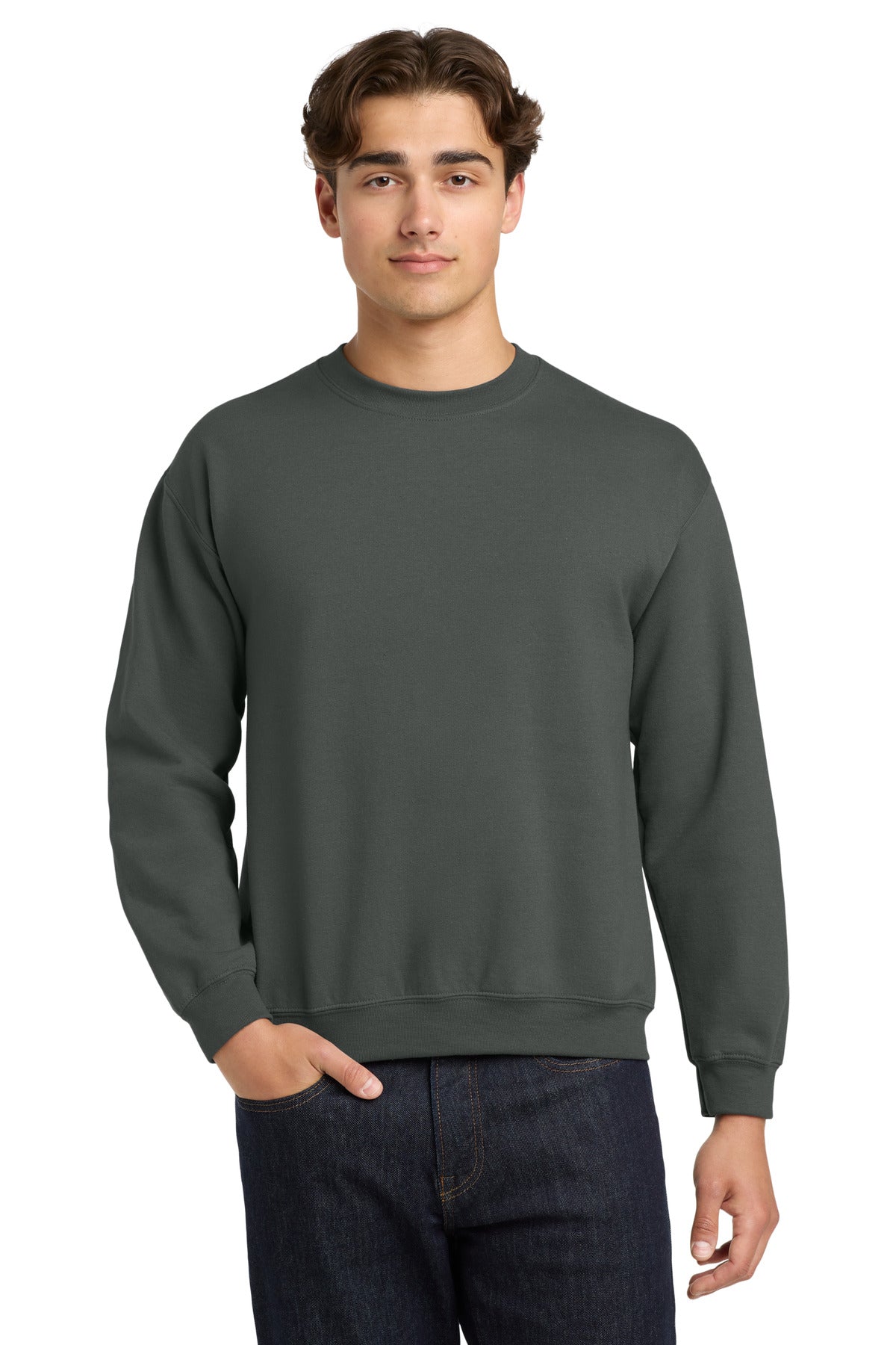 Gildan Heavy Blend Crewneck Sweatshirt.  18000 - Charcoal