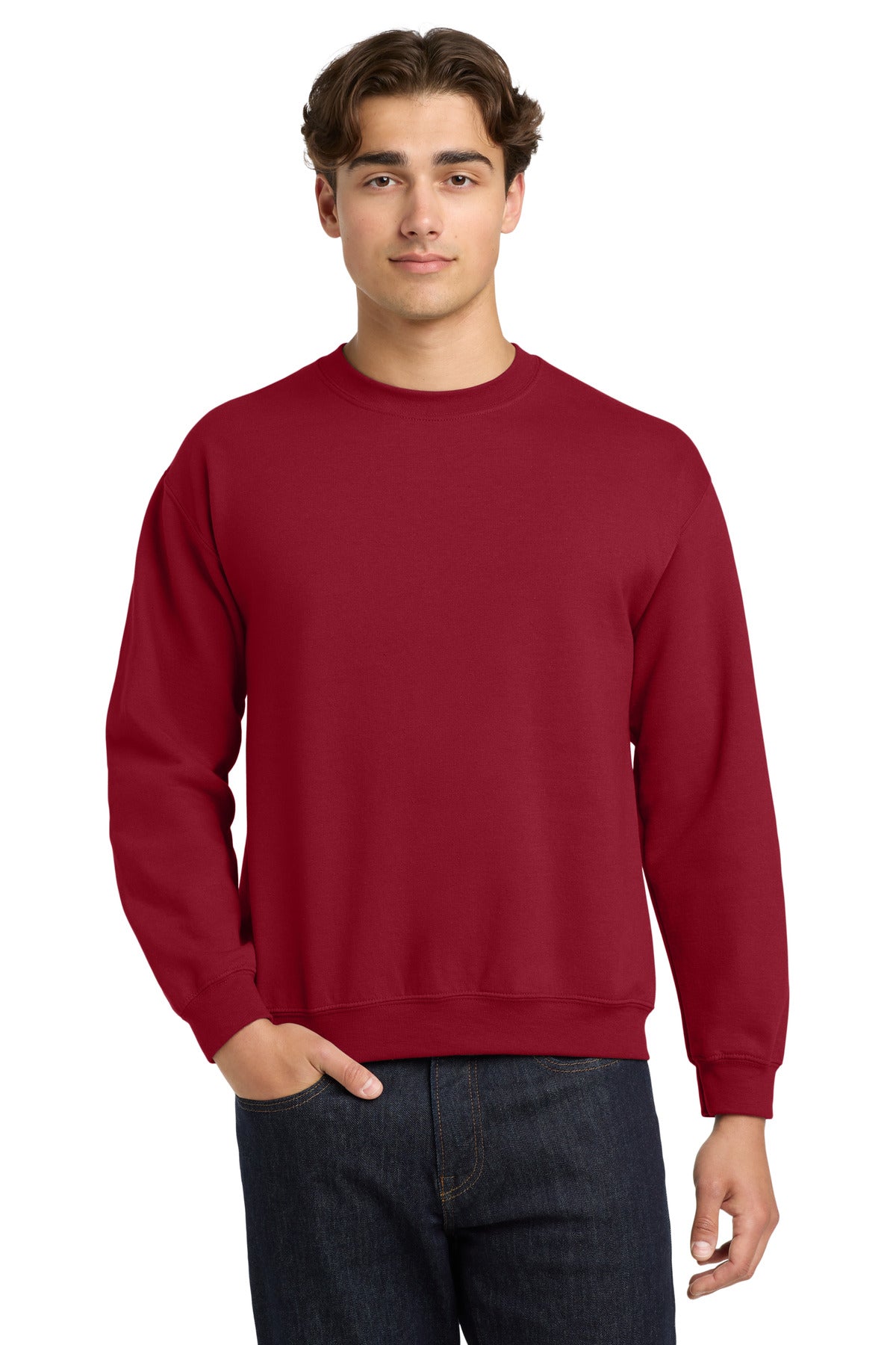Gildan Heavy Blend Crewneck Sweatshirt.  18000 - Cherry Red