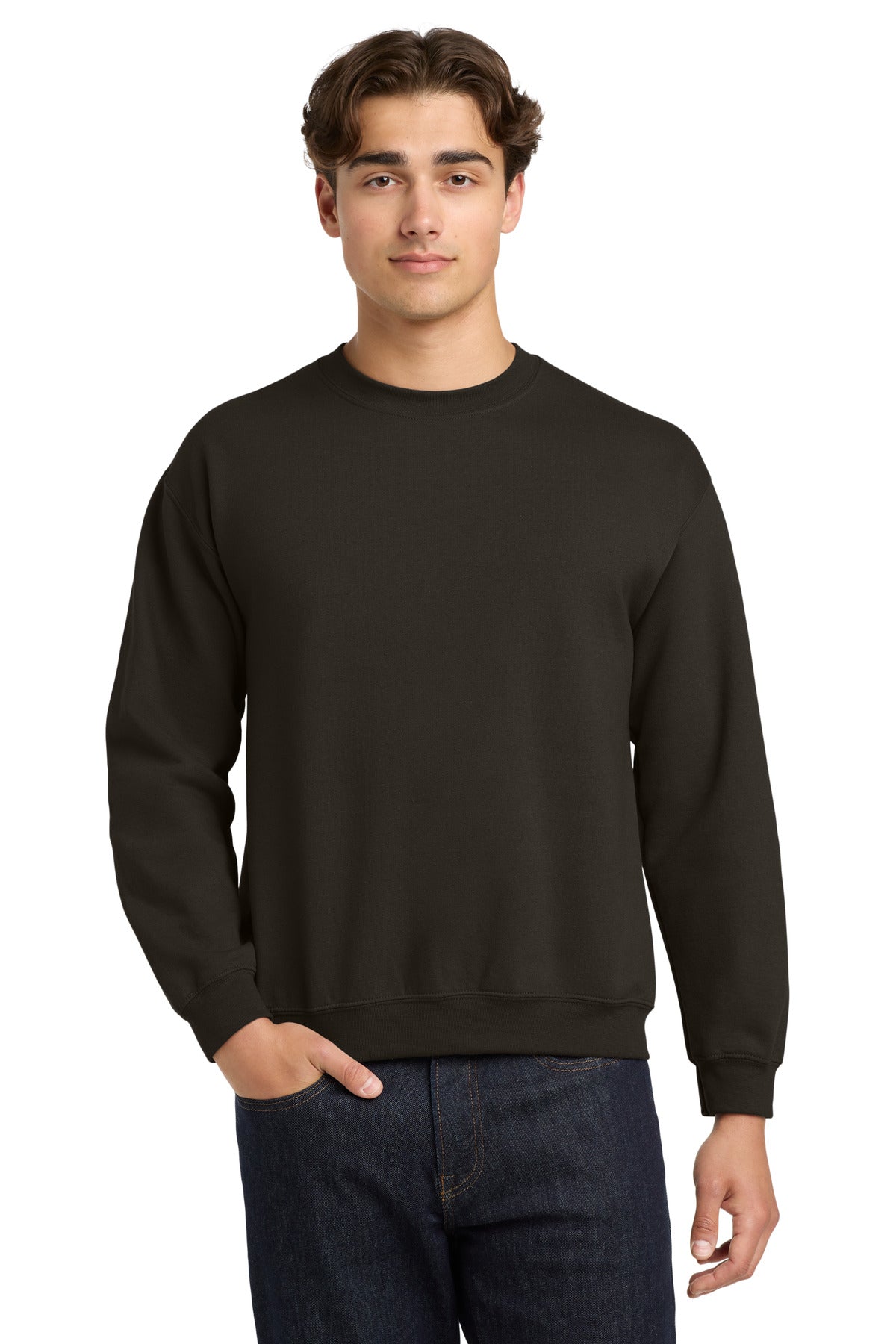 Gildan Heavy Blend Crewneck Sweatshirt.  18000 - Dark Chocolate