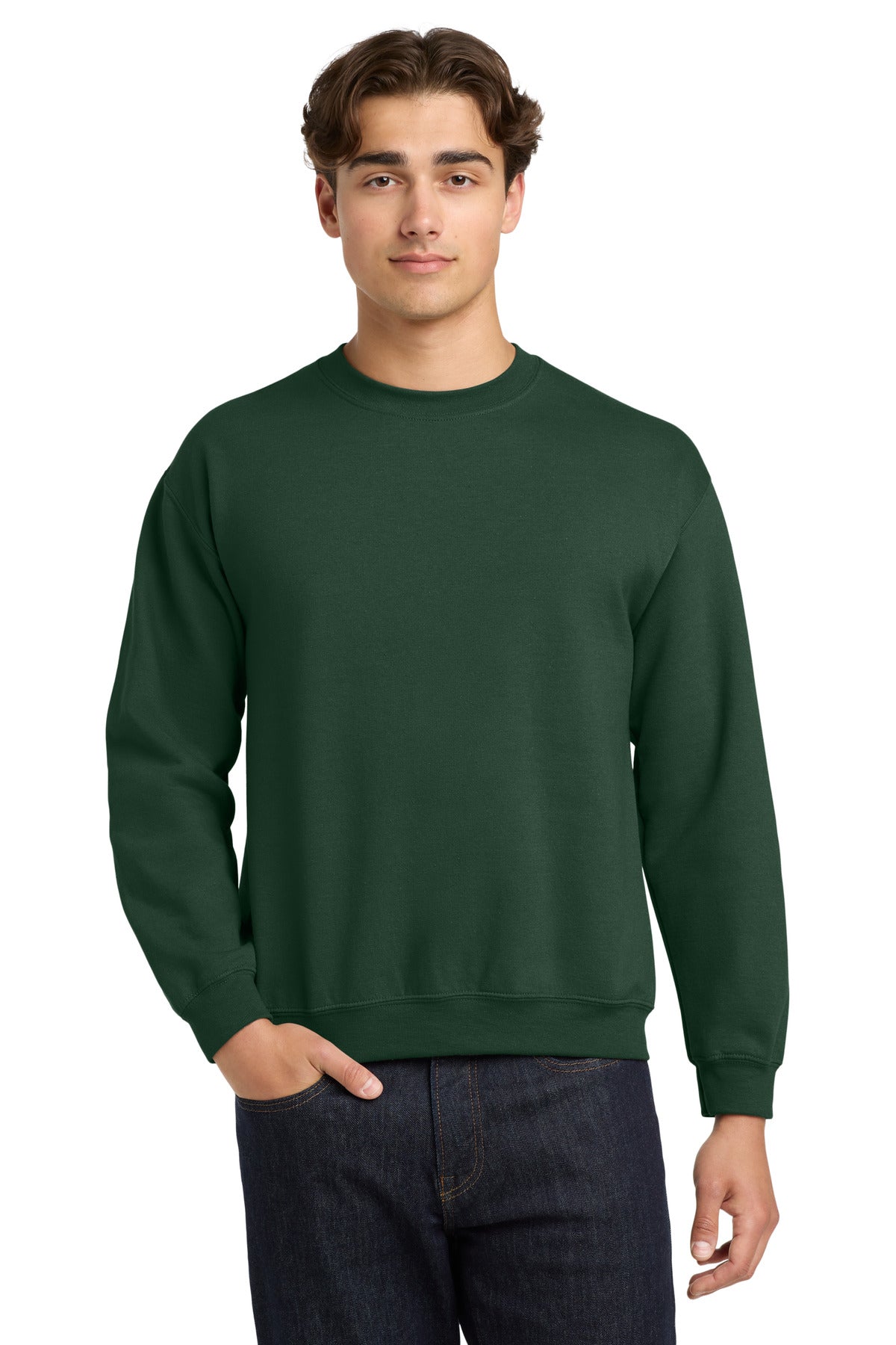 Gildan Heavy Blend Crewneck Sweatshirt.  18000 - Fan Dark Green