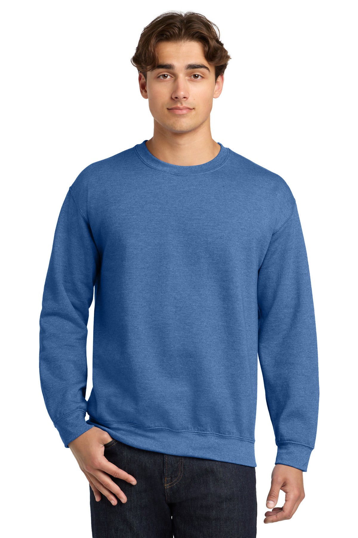 Gildan Heavy Blend Crewneck Sweatshirt.  18000 - Heather Deep Royal
