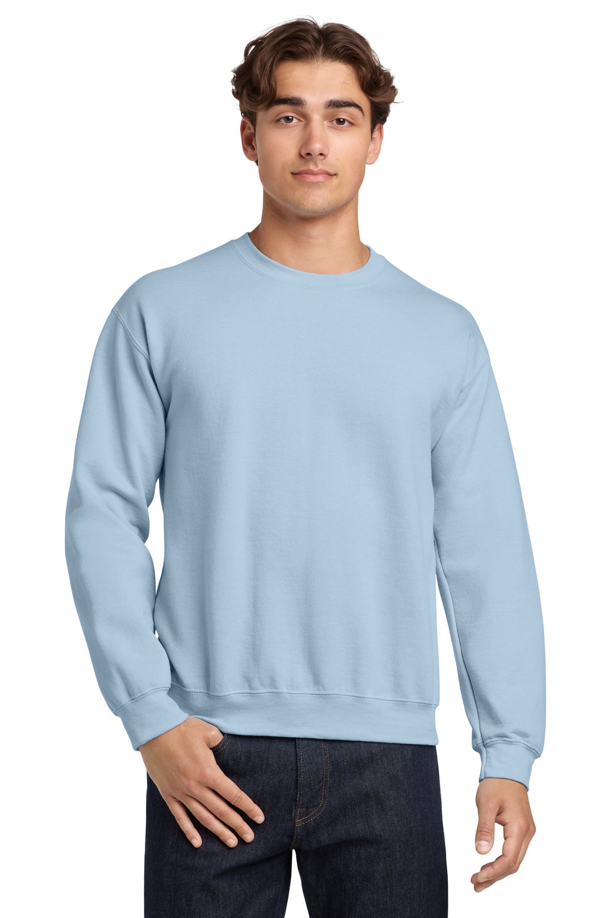 Gildan Heavy Blend Crewneck Sweatshirt.  18000 - Light Blue