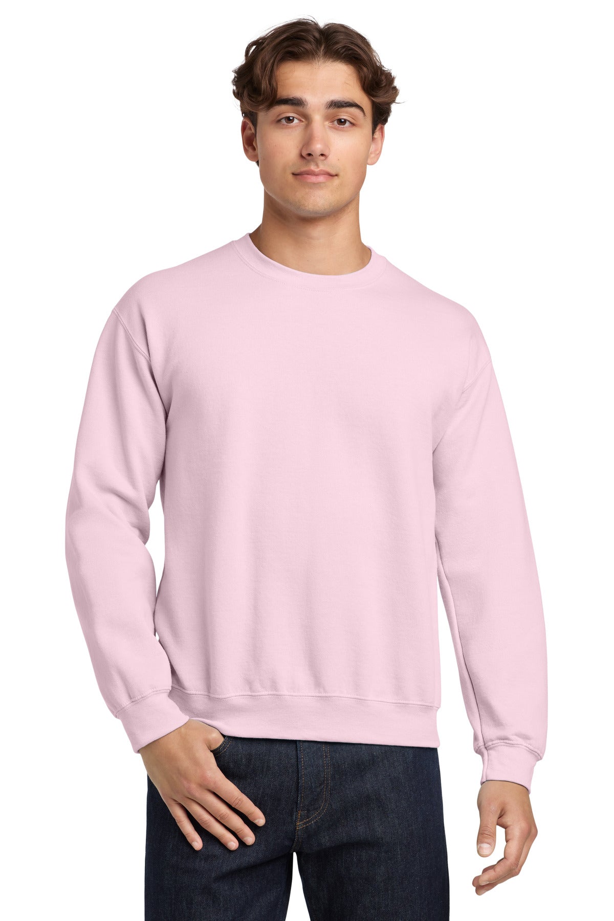 Gildan Heavy Blend Crewneck Sweatshirt.  18000 - Light Pink