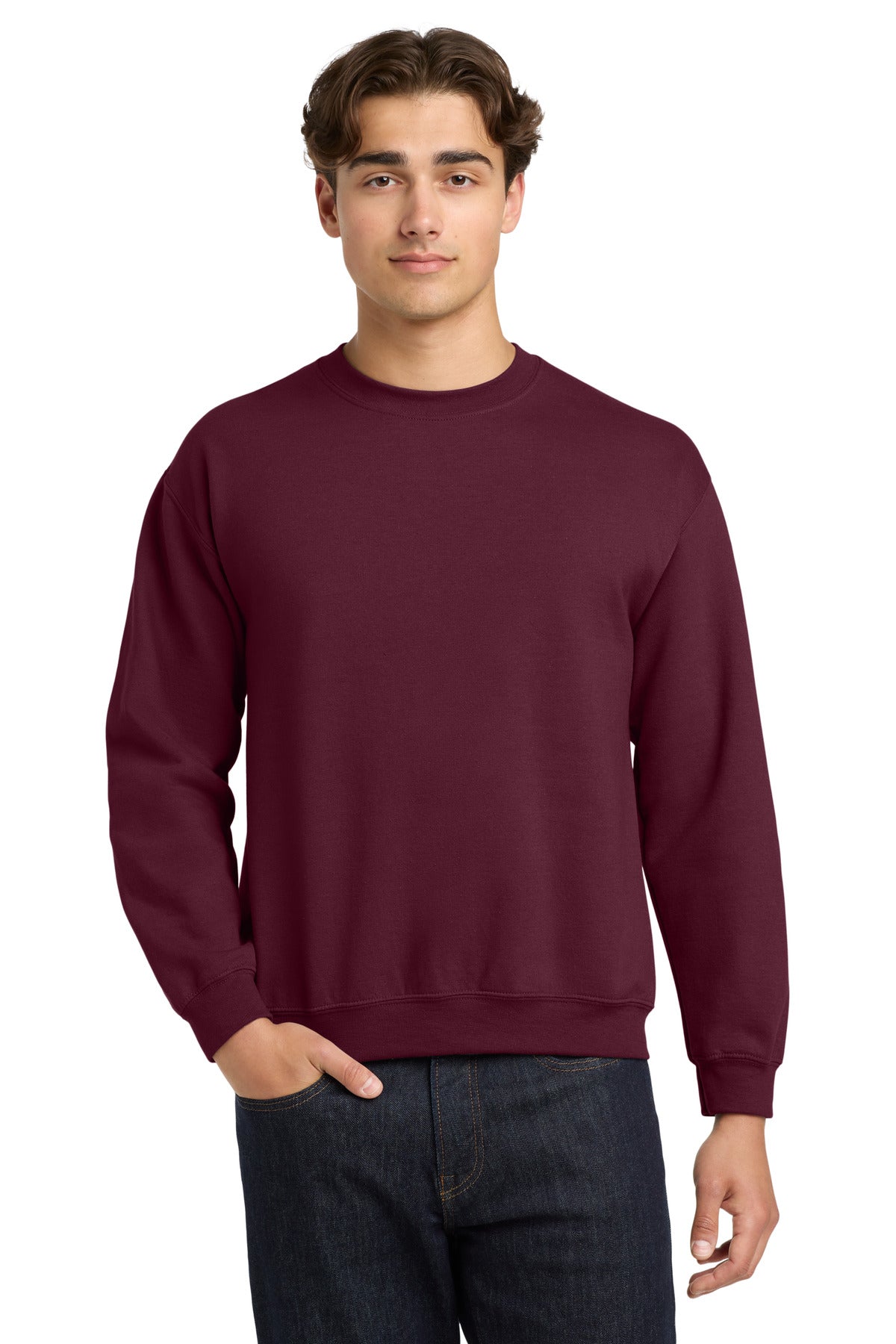 Gildan Heavy Blend Crewneck Sweatshirt.  18000 - Maroon
