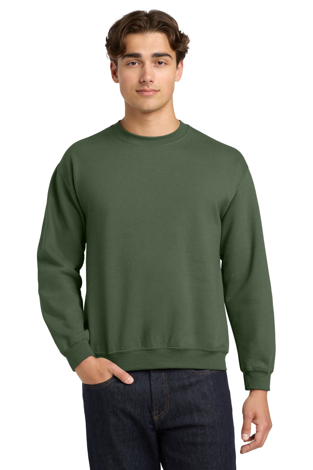 Gildan Heavy Blend Crewneck Sweatshirt.  18000 - Military Green