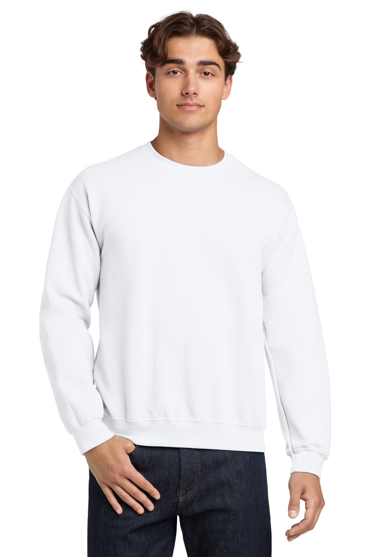 Gildan Heavy Blend Crewneck Sweatshirt.  18000 - White