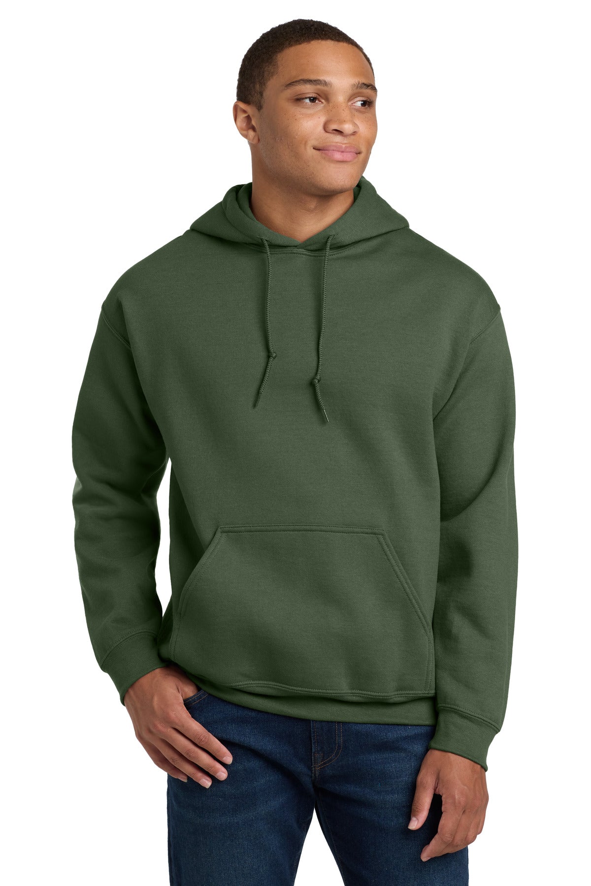 Gildan - Heavy Blend Hooded Sweatshirt.  18500 - Military Green
