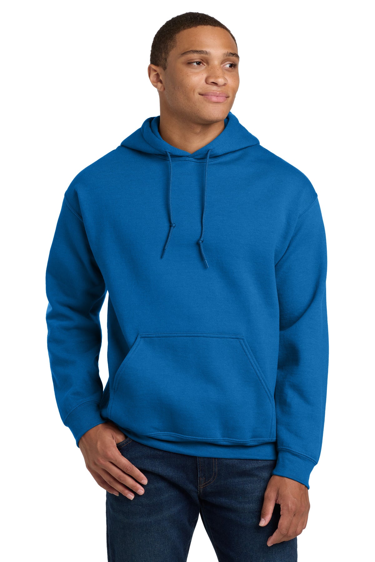 Gildan - Heavy Blend Hooded Sweatshirt.  18500 - Neon Blue