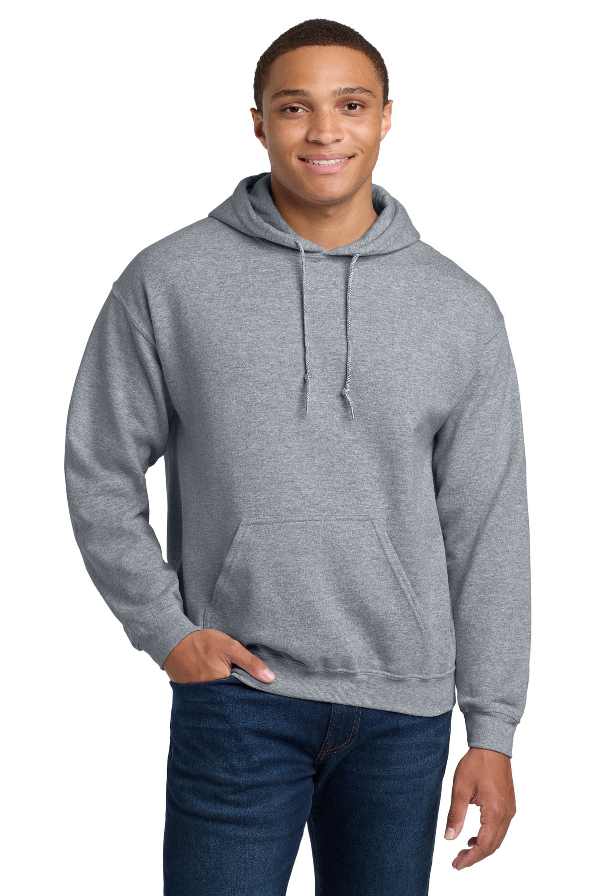 Gildan - Heavy Blend Hooded Sweatshirt.  18500 - Sport Grey