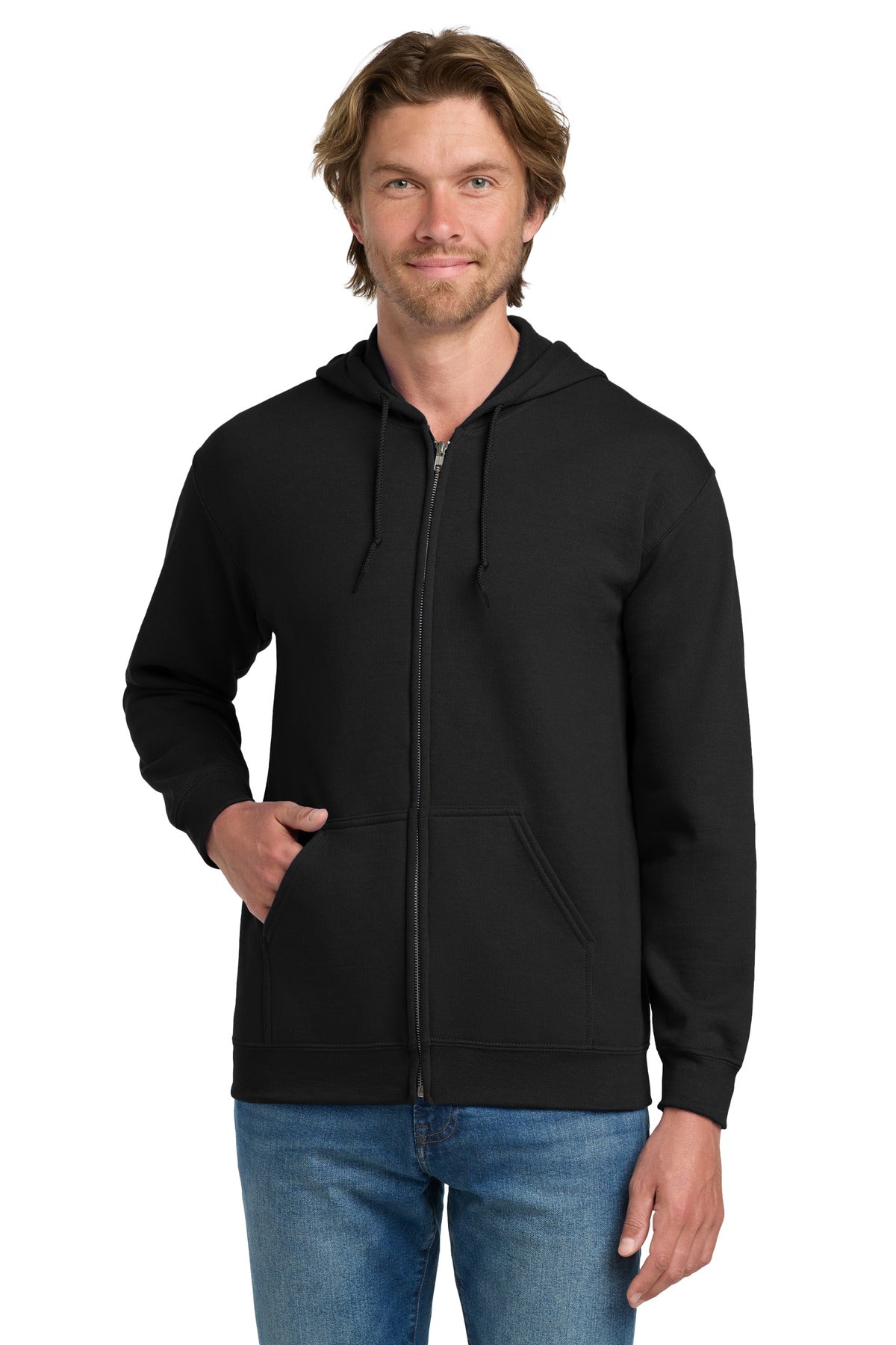 Gildan - Heavy Blend Full-Zip Hooded Sweatshirt. 18600 - Black