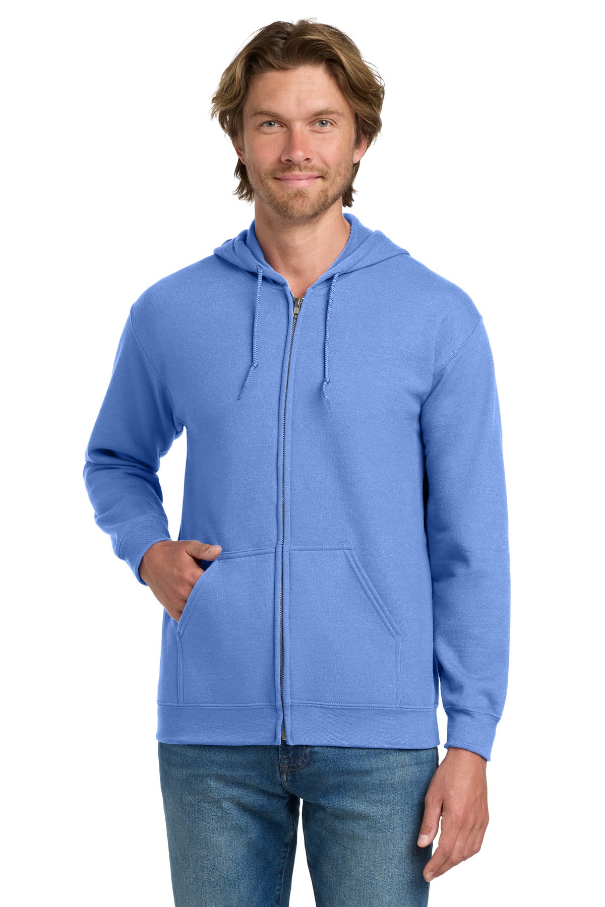 Gildan - Heavy Blend Full-Zip Hooded Sweatshirt. 18600 - Carolina Blue