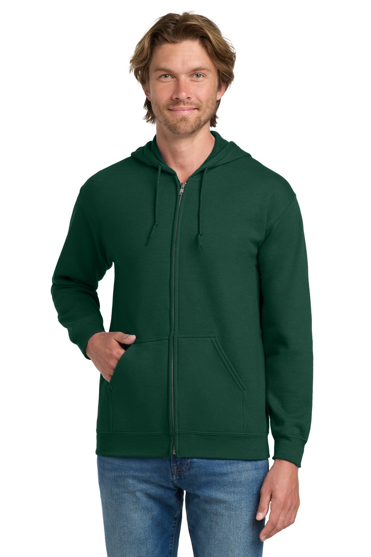 Gildan - Heavy Blend Full-Zip Hooded Sweatshirt. 18600 - Forest Green