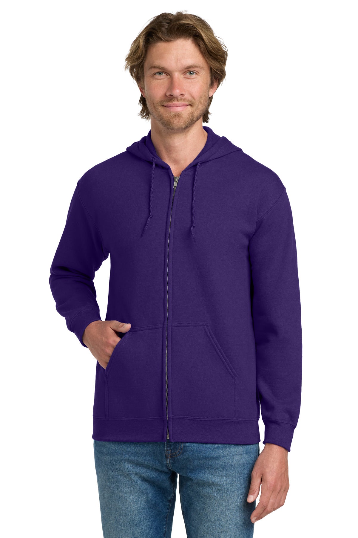 Gildan - Heavy Blend Full-Zip Hooded Sweatshirt. 18600 - Purple