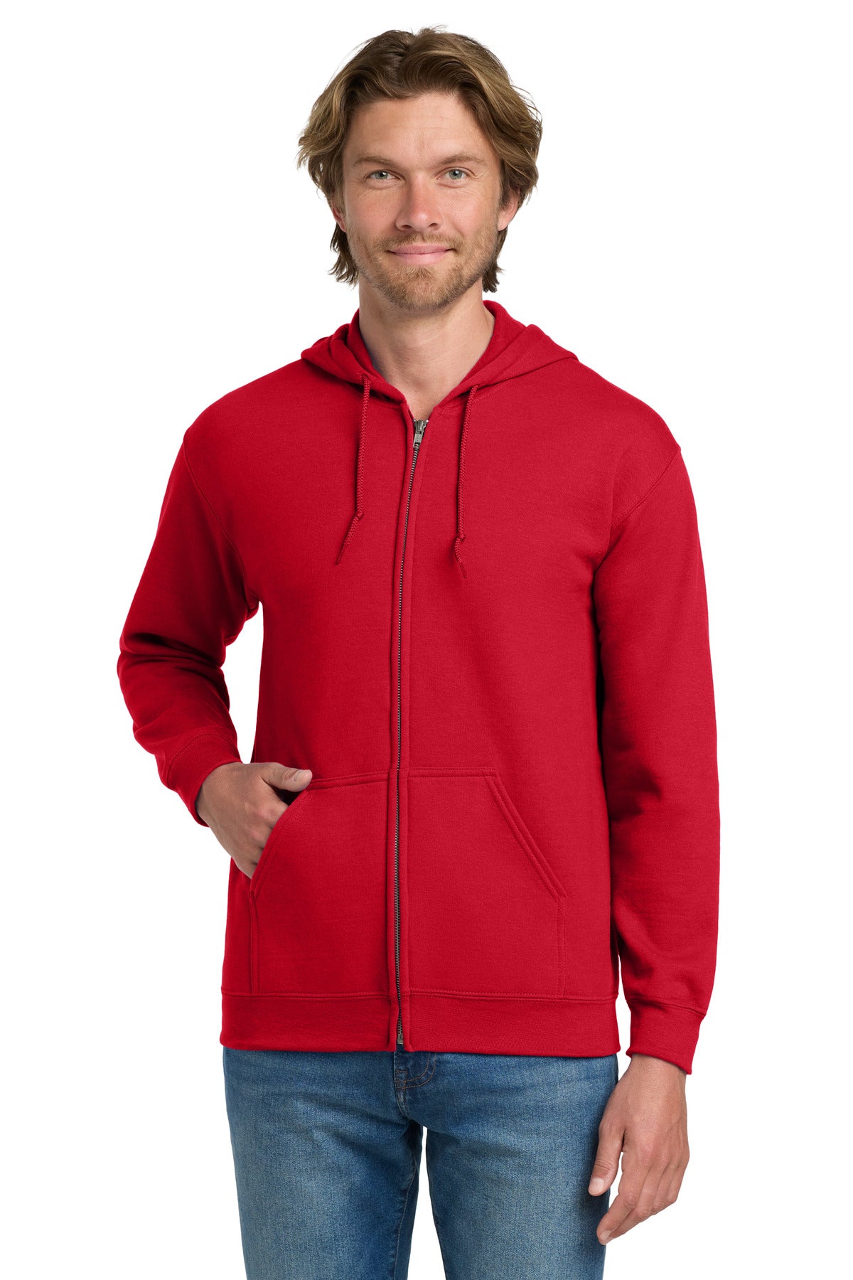 Gildan - Heavy Blend Full-Zip Hooded Sweatshirt. 18600 - Red