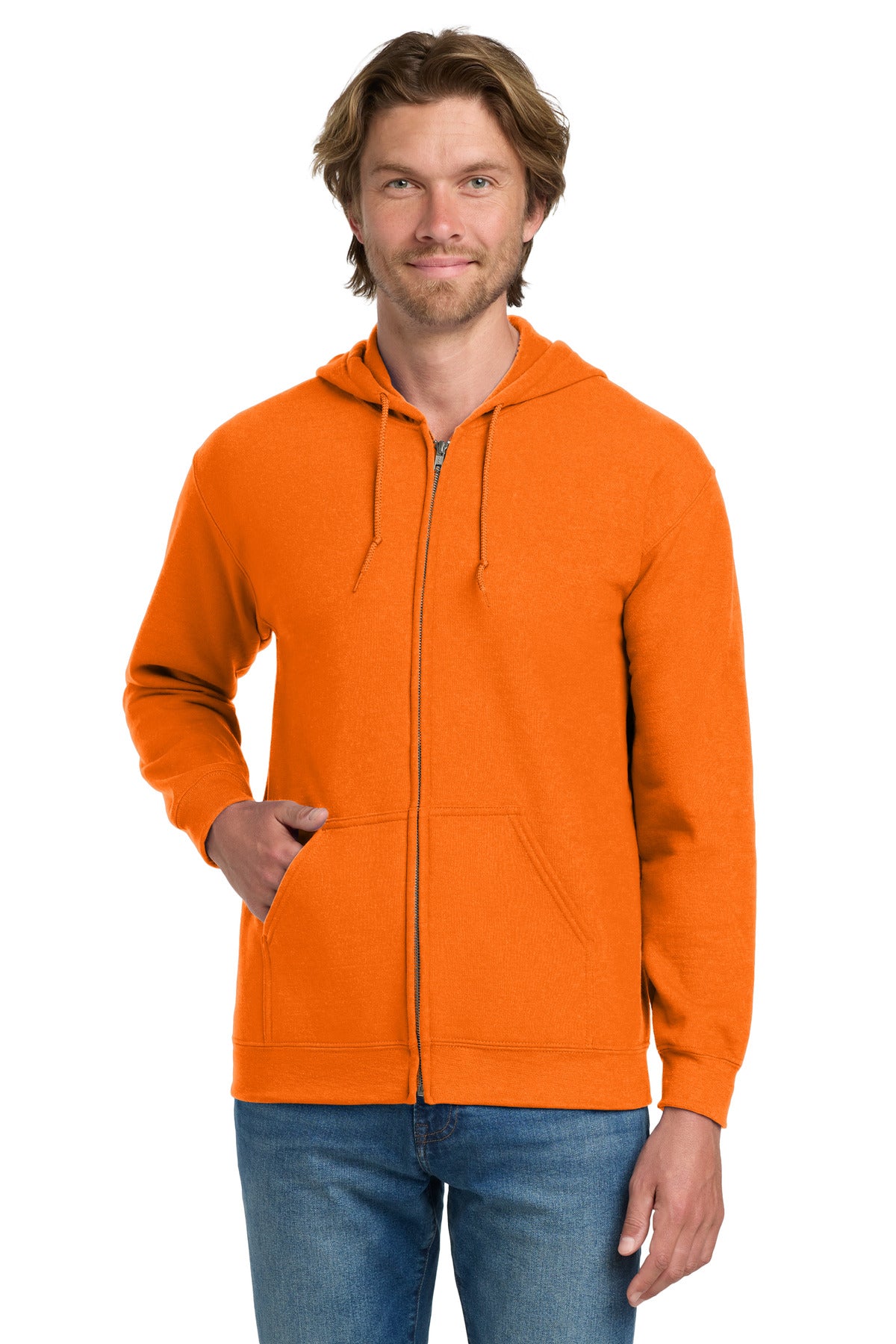Gildan - Heavy Blend Full-Zip Hooded Sweatshirt. 18600 - S. Orange