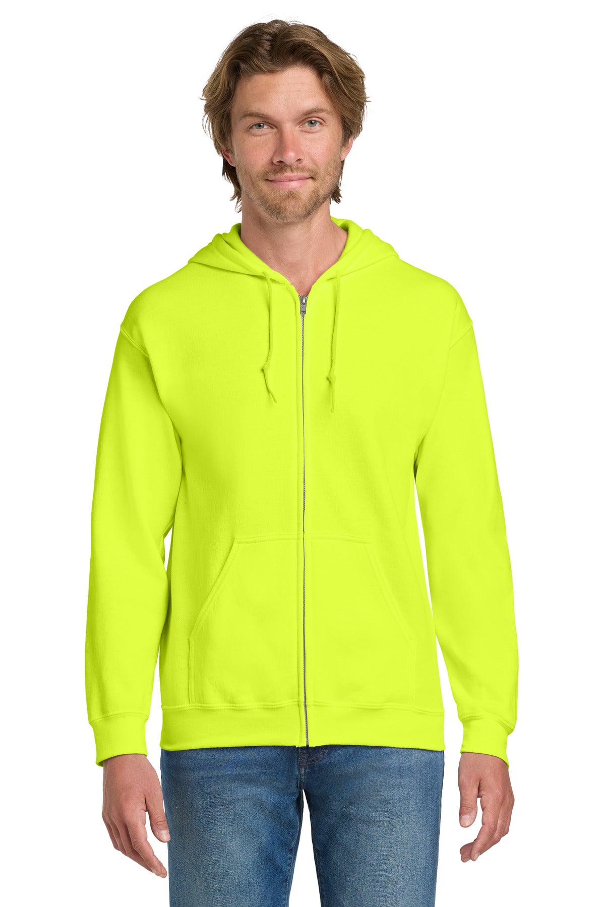 Gildan - Heavy Blend Full-Zip Hooded Sweatshirt. 18600 - Safety Green