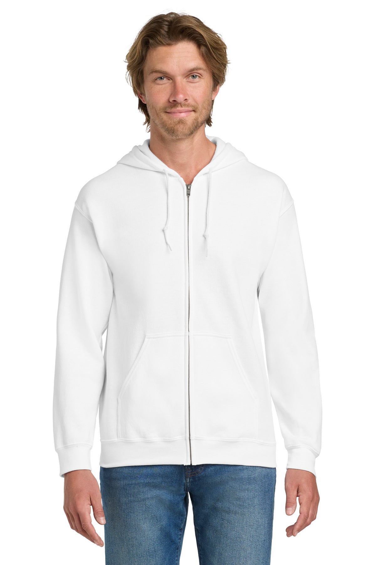 Gildan - Heavy Blend Full-Zip Hooded Sweatshirt. 18600 - White