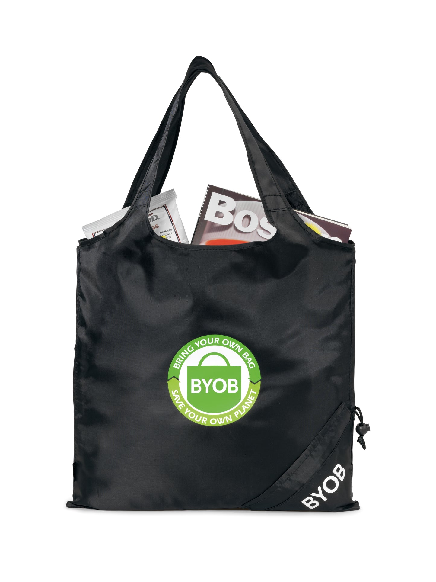 Latitudes Foldaway Shopper - Black