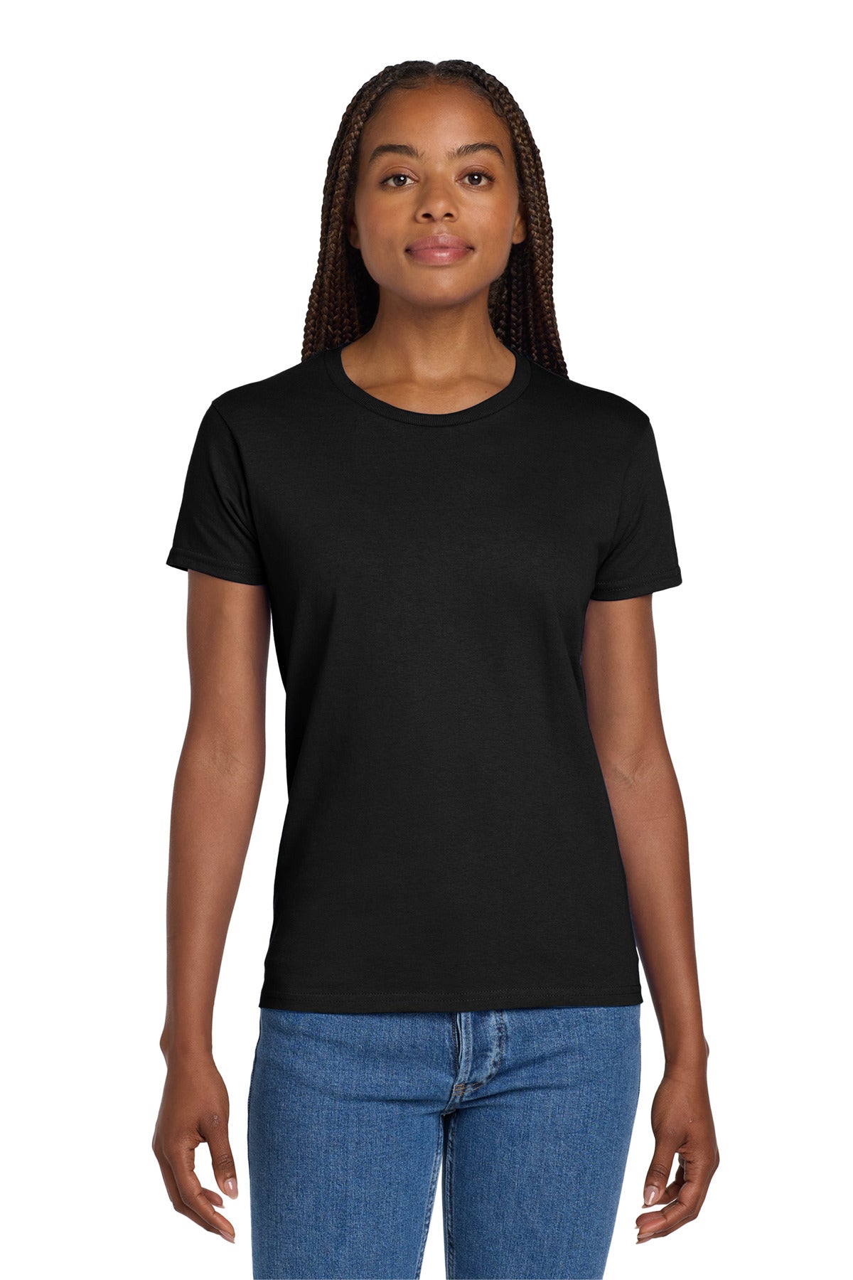 Gildan Women's Ultra Cotton 100% US Cotton T-Shirt. 2000L - Black