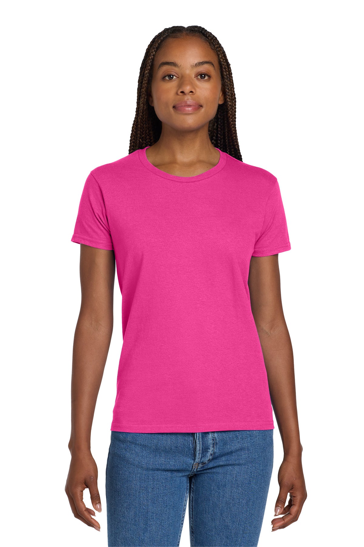 Gildan Women's Ultra Cotton 100% US Cotton T-Shirt. 2000L - Heliconia