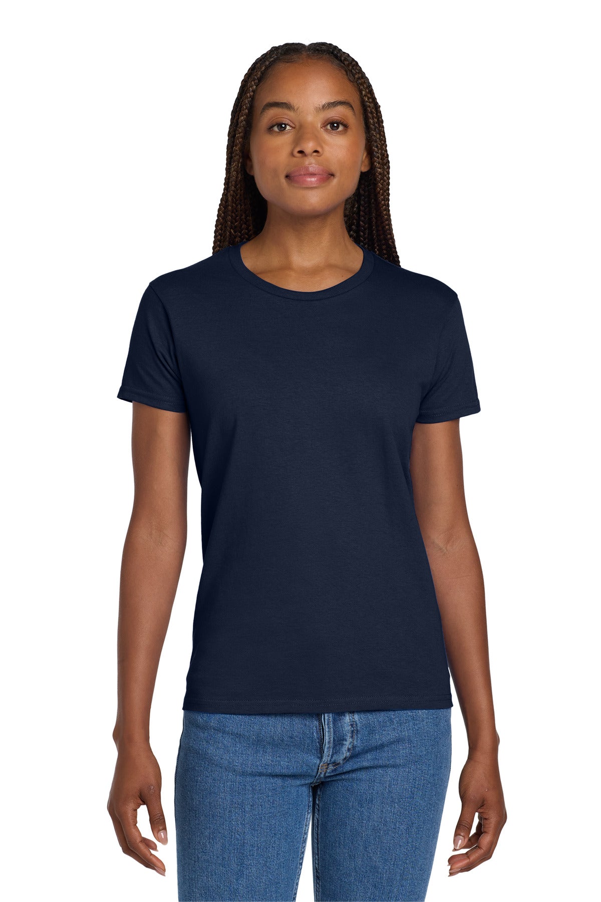 Gildan Women's Ultra Cotton 100% US Cotton T-Shirt. 2000L - Navy