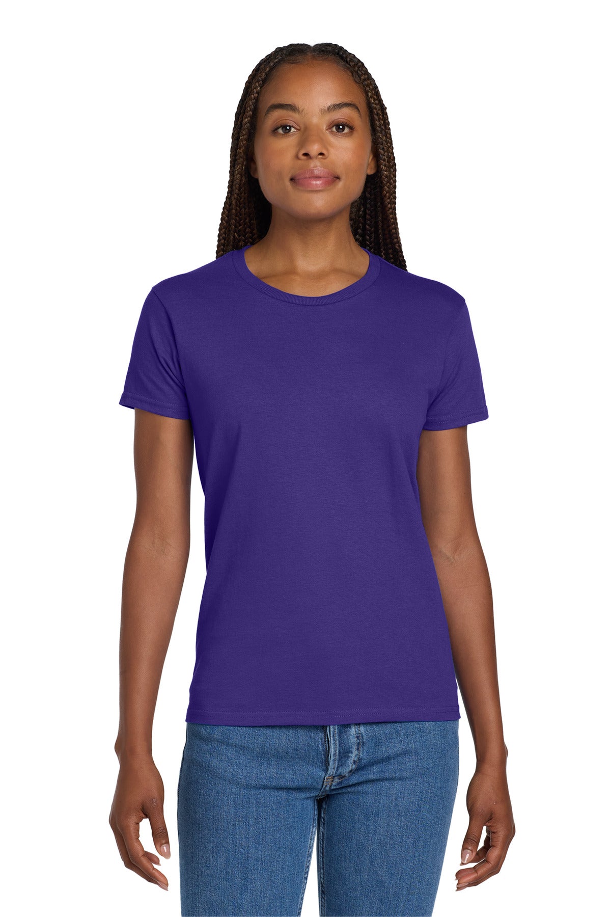 Gildan Women's Ultra Cotton 100% US Cotton T-Shirt. 2000L - Purple