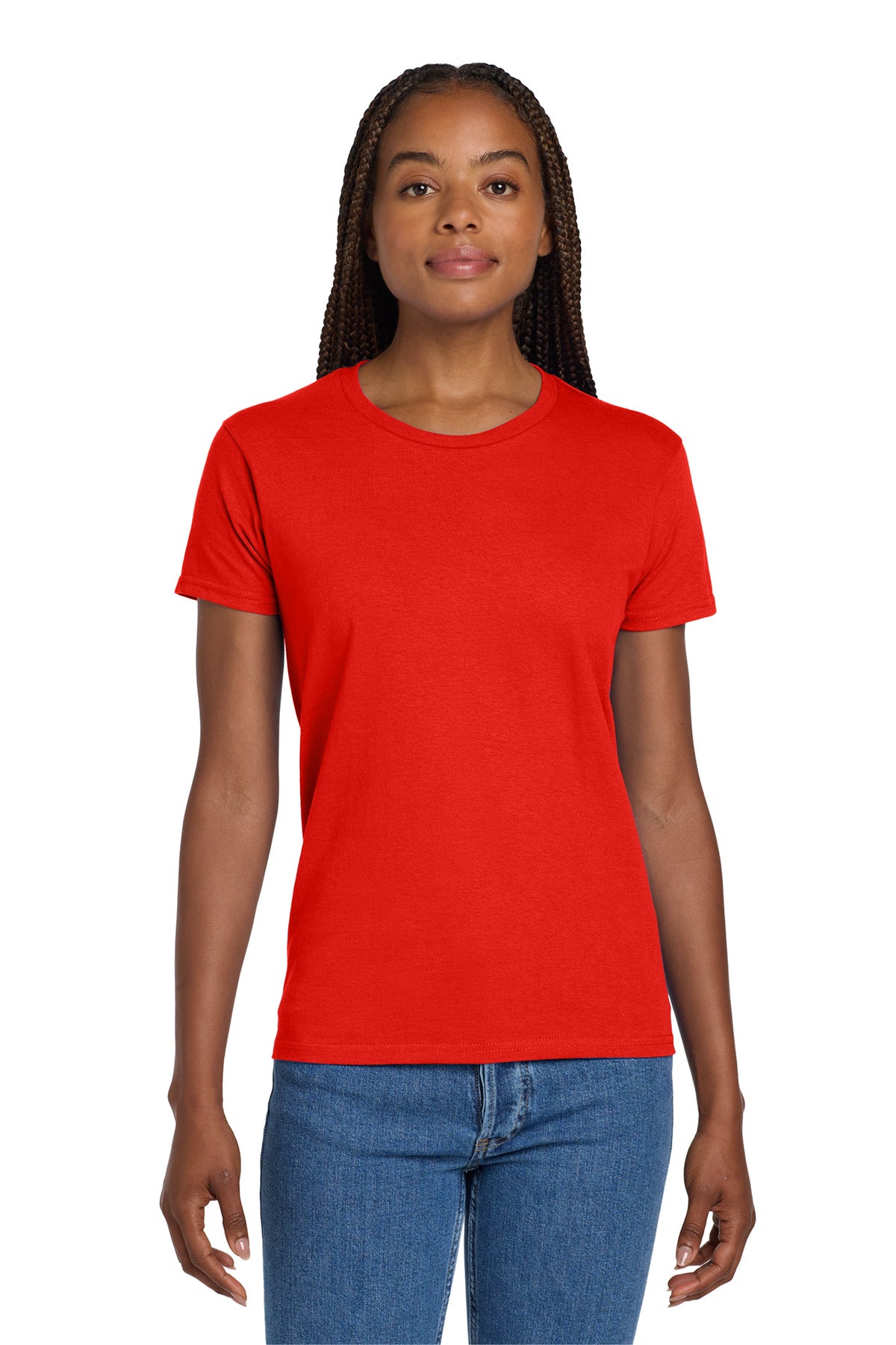 Gildan Women's Ultra Cotton 100% US Cotton T-Shirt. 2000L - Red