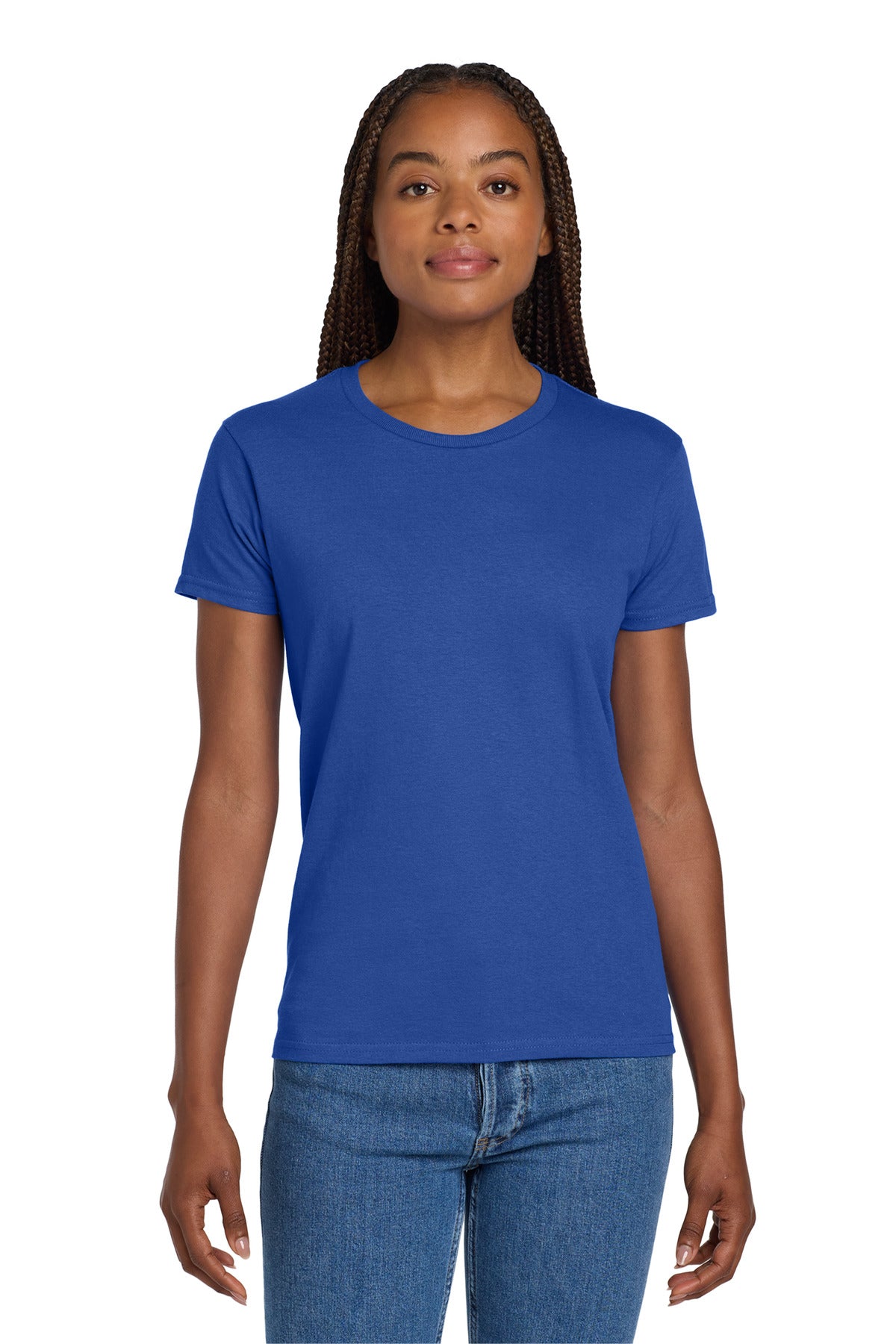 Gildan Women's Ultra Cotton 100% US Cotton T-Shirt. 2000L - Royal