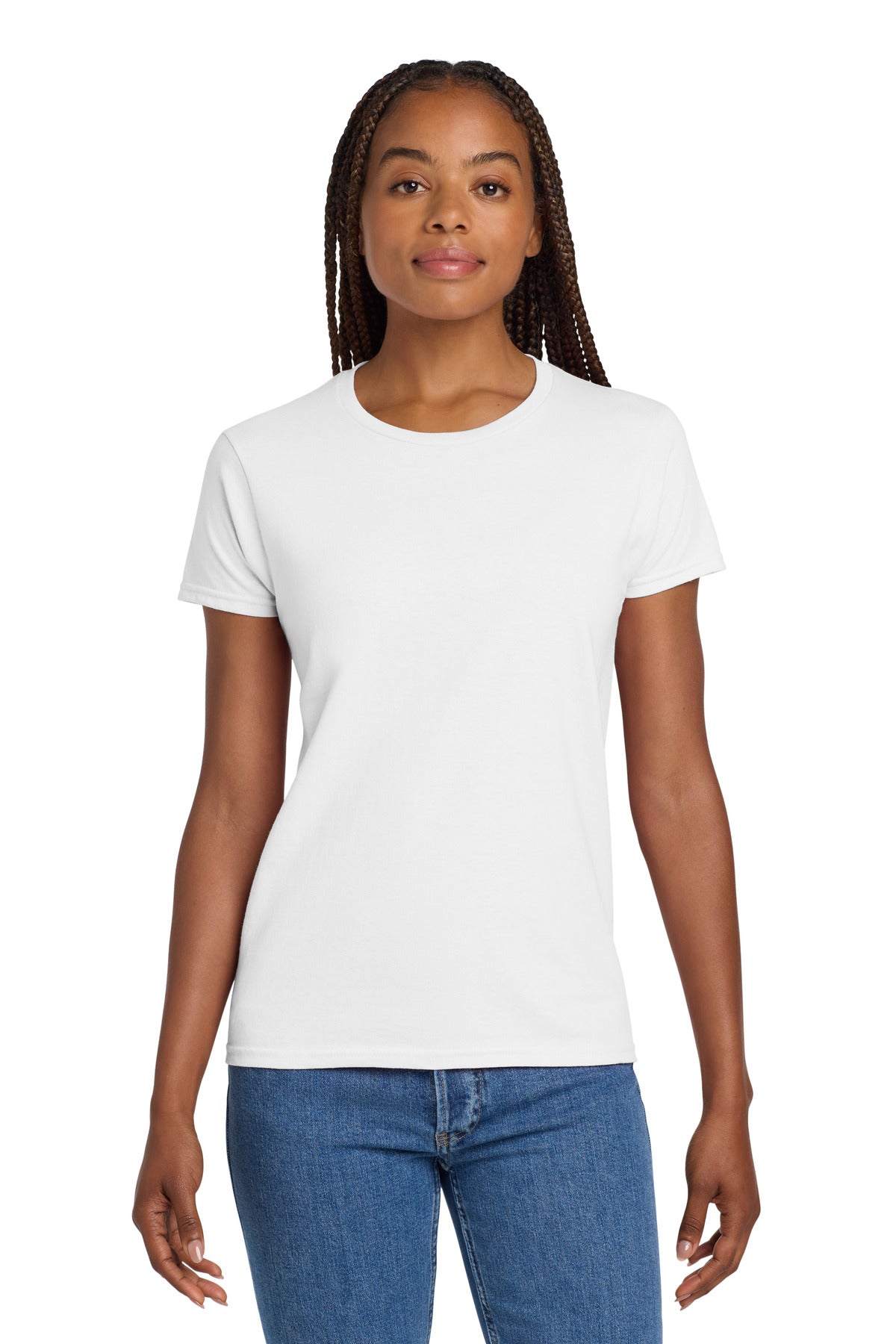 Gildan Women's Ultra Cotton 100% US Cotton T-Shirt. 2000L - White