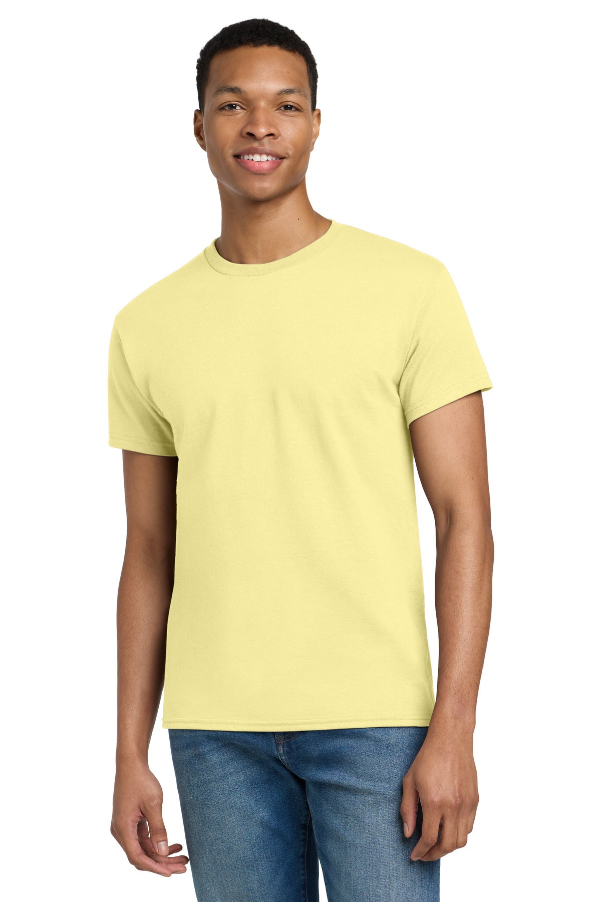Gildan - Ultra Cotton 100% US Cotton T-Shirt.  2000 - Cornsilk