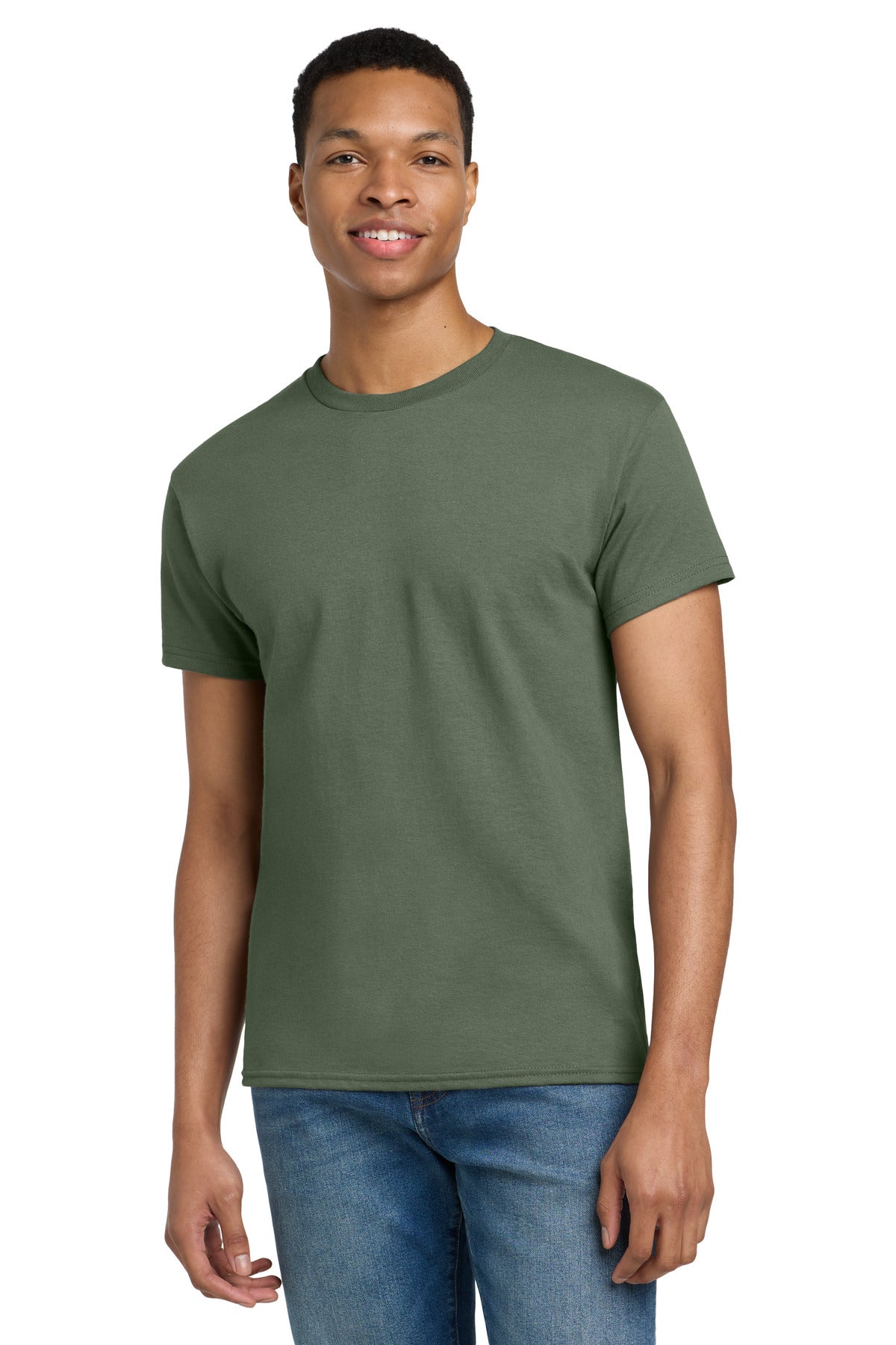 Gildan - Ultra Cotton 100% US Cotton T-Shirt.  2000 - Military Green