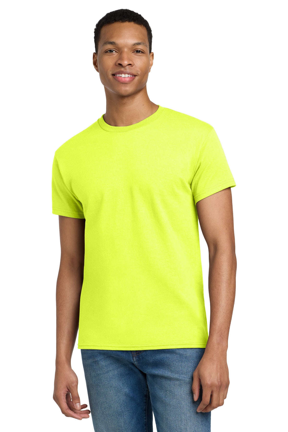 Gildan - Ultra Cotton 100% US Cotton T-Shirt.  2000 - Safety Green