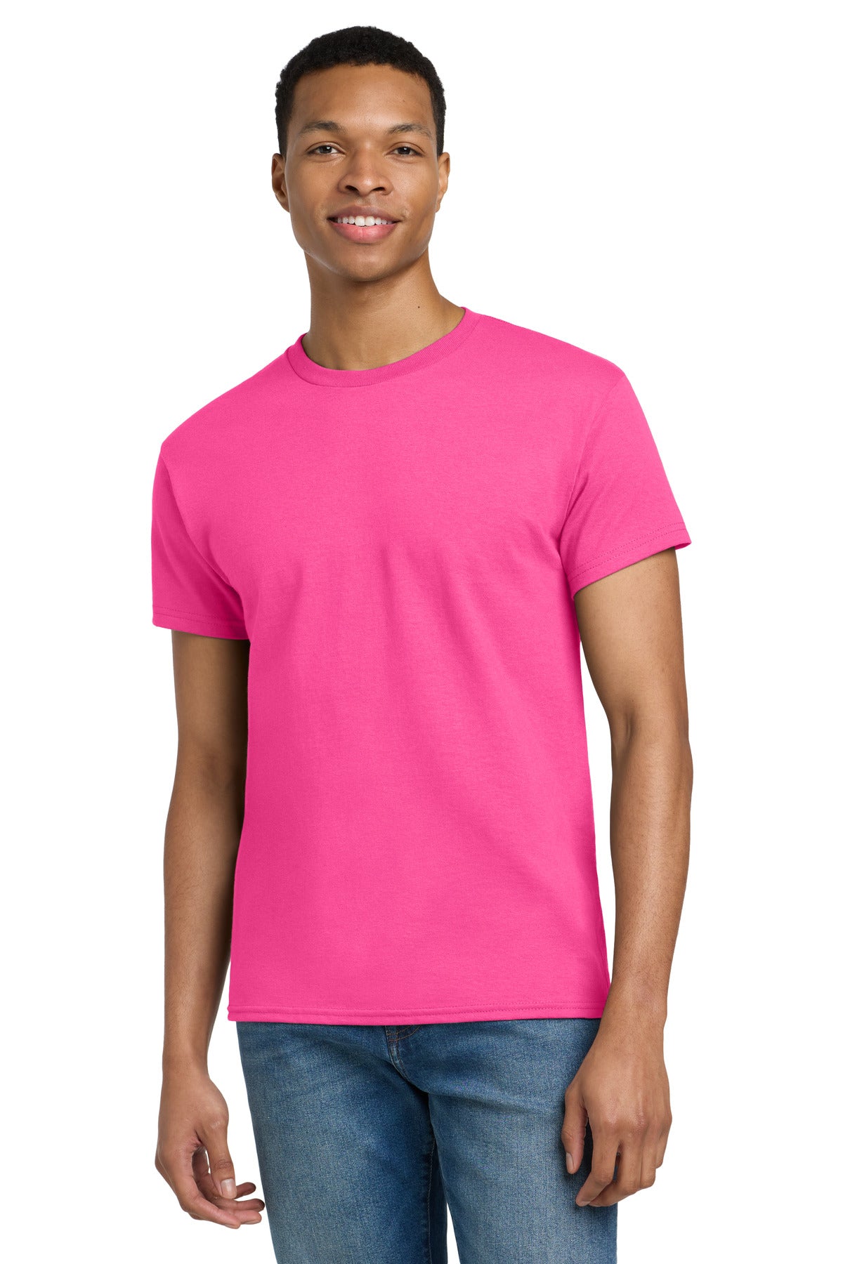 Gildan - Ultra Cotton 100% US Cotton T-Shirt.  2000 - Safety Pink