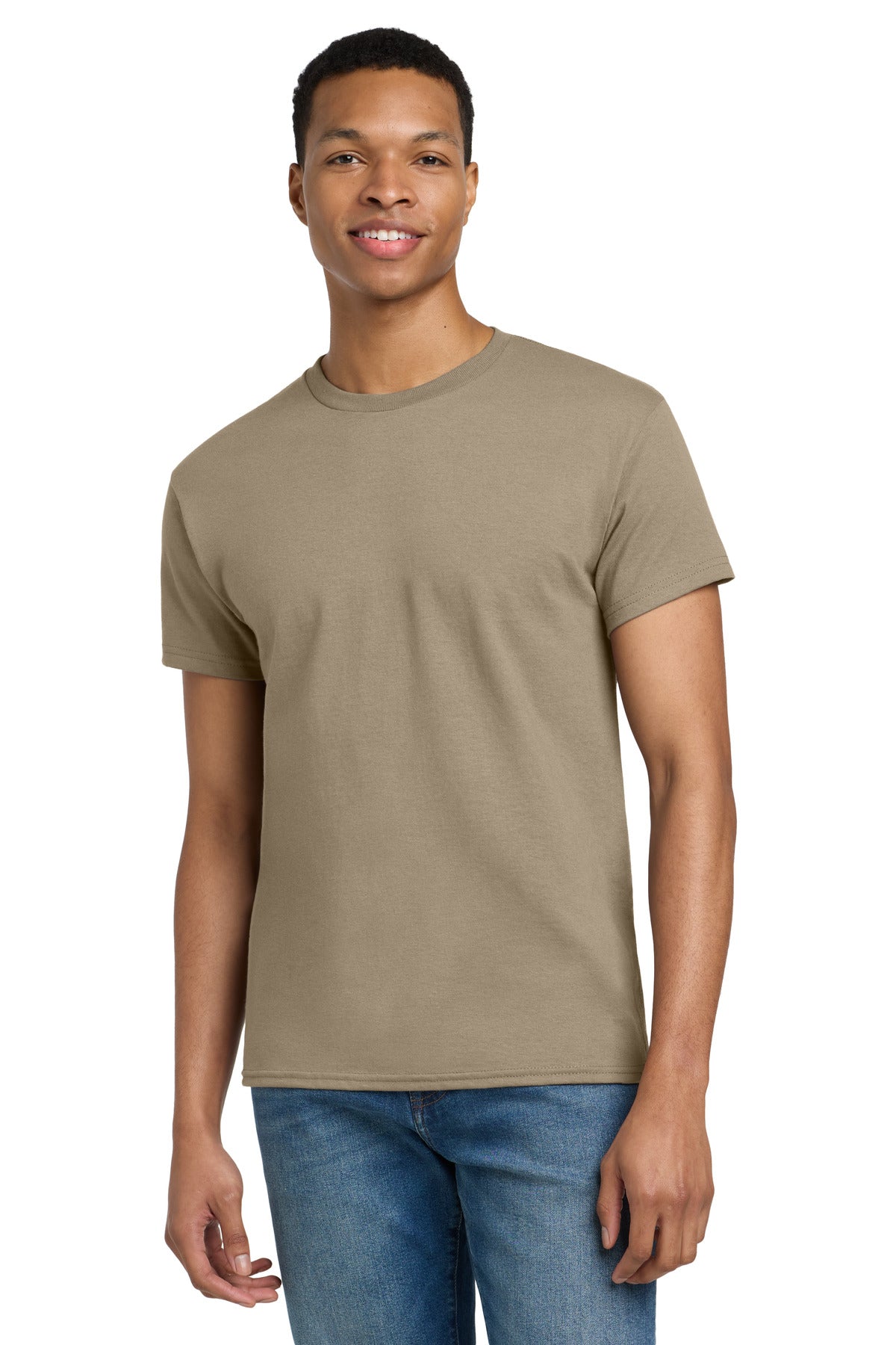 Gildan - Ultra Cotton 100% US Cotton T-Shirt.  2000 - Tan