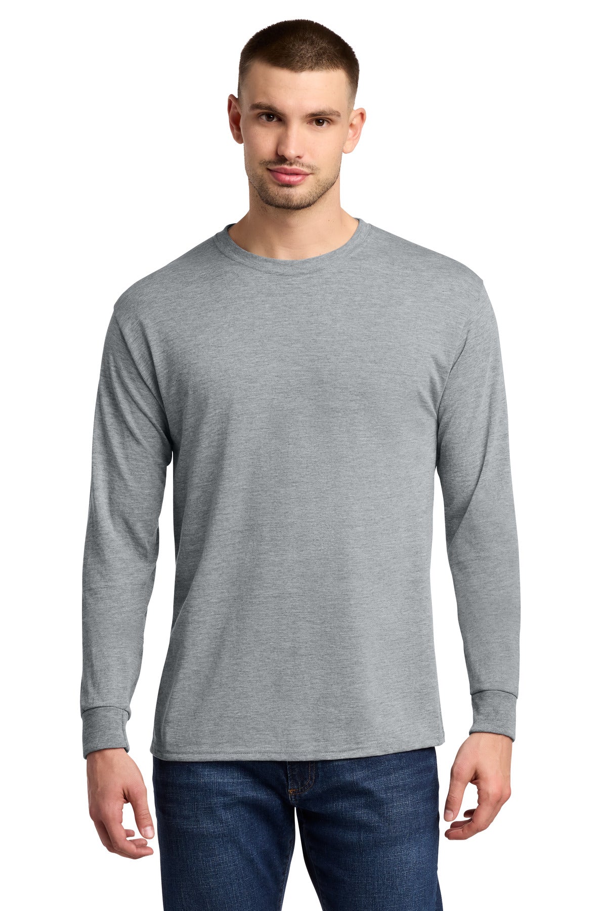 Jerzees Dri-Power 100% Polyester Long Sleeve T-Shirt 21LS - Athletic Heather