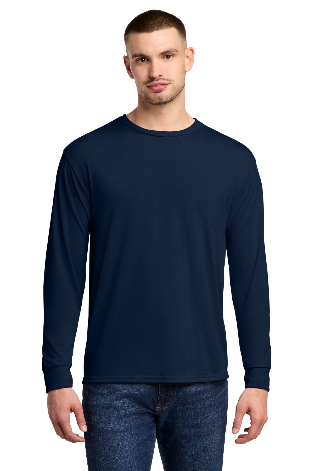 Jerzees Dri-Power 100% Polyester Long Sleeve T-Shirt 21LS - J. Navy