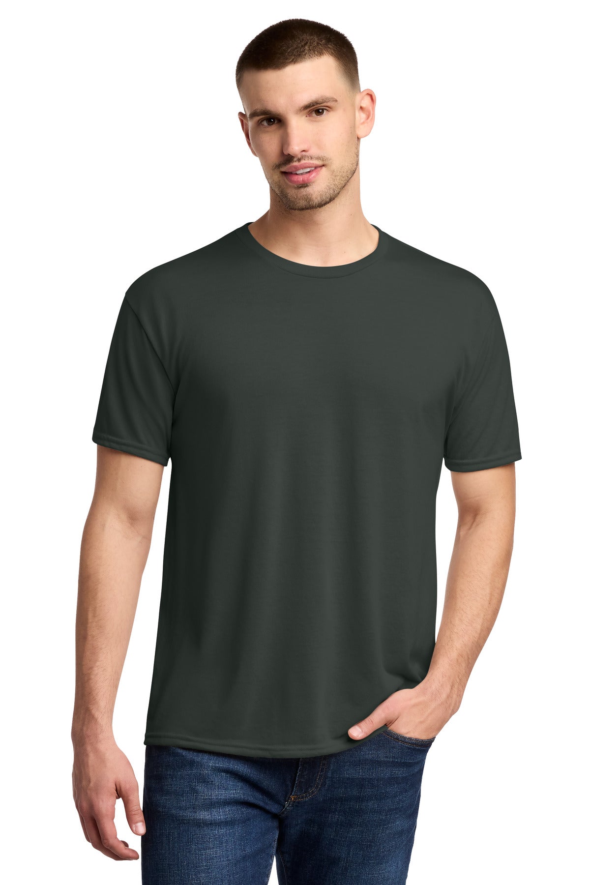 Jerzees Dri-Power 100% Polyester T-Shirt. 21M - Charcoal Grey