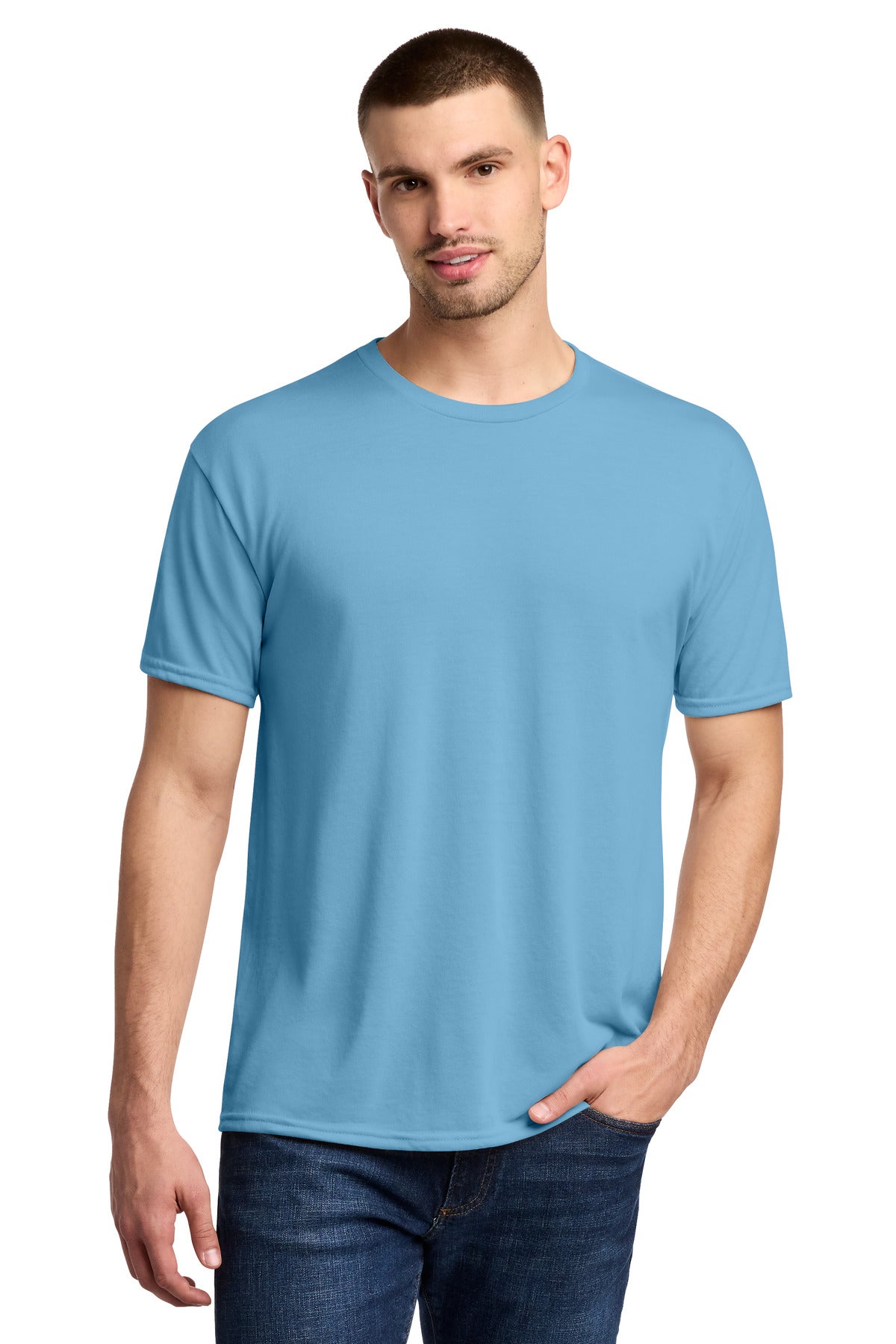 Jerzees Dri-Power 100% Polyester T-Shirt. 21M - Light Blue