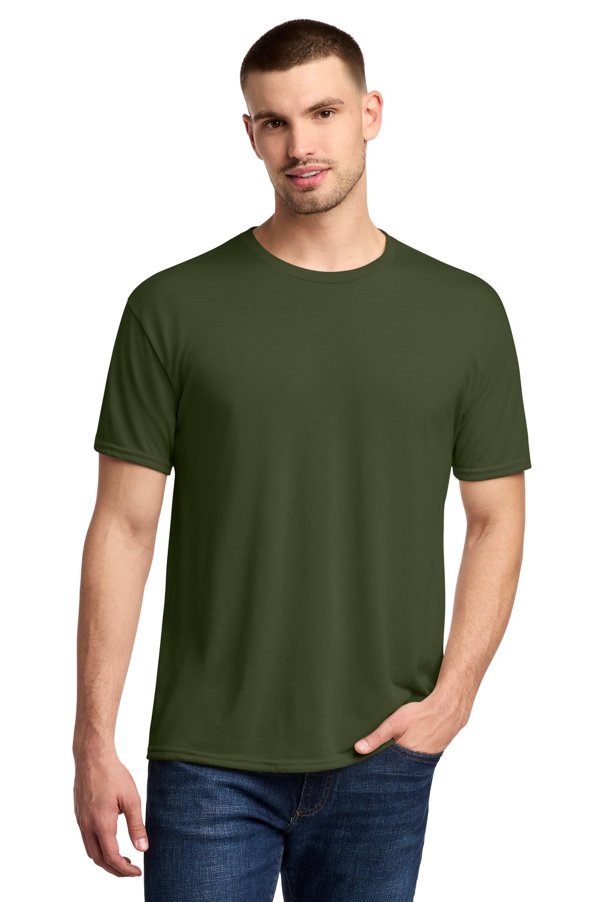 Jerzees Dri-Power 100% Polyester T-Shirt. 21M - Military Green