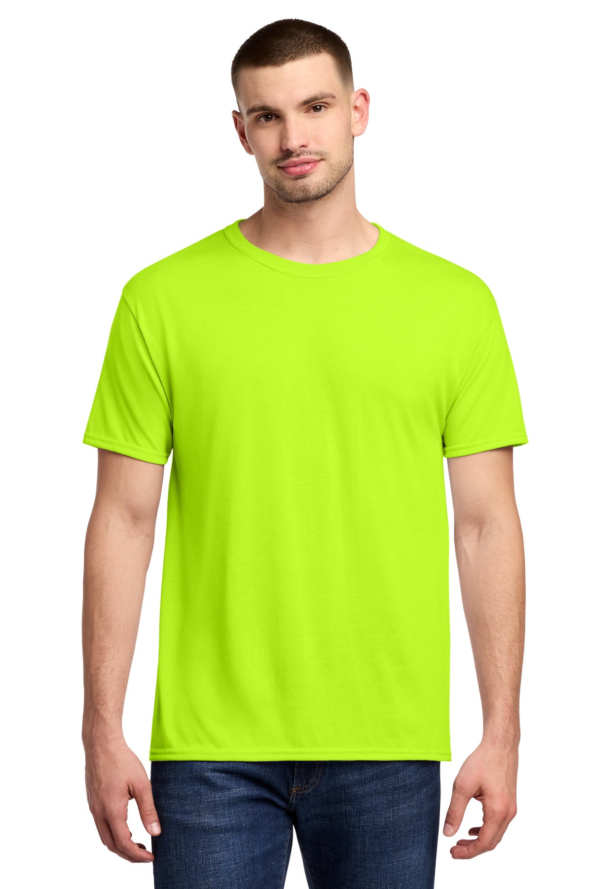 Jerzees Dri-Power 100% Polyester T-Shirt. 21M - Safety Green
