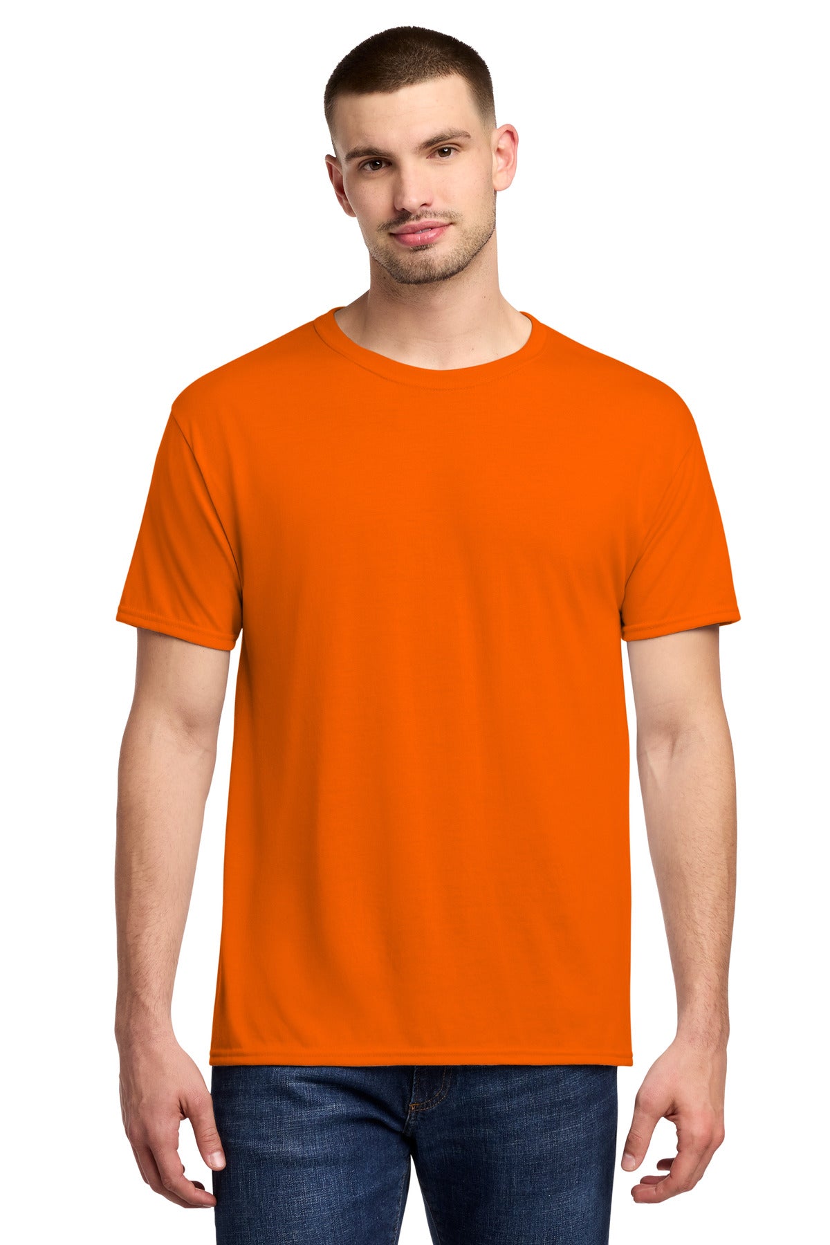Jerzees Dri-Power 100% Polyester T-Shirt. 21M - Safety Orange