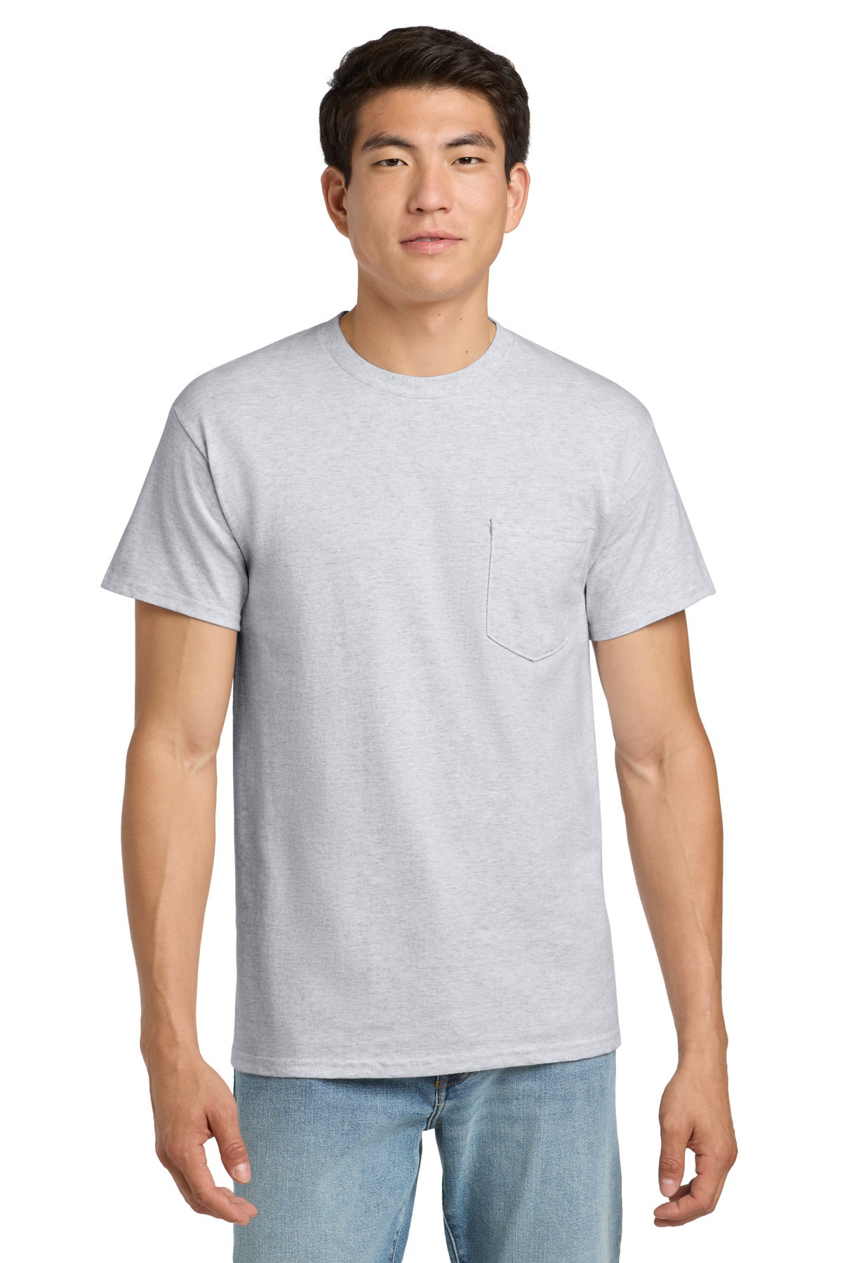 Gildan - Ultra Cotton 100% US Cotton T-Shirt with Pocket.  2300 - Ash