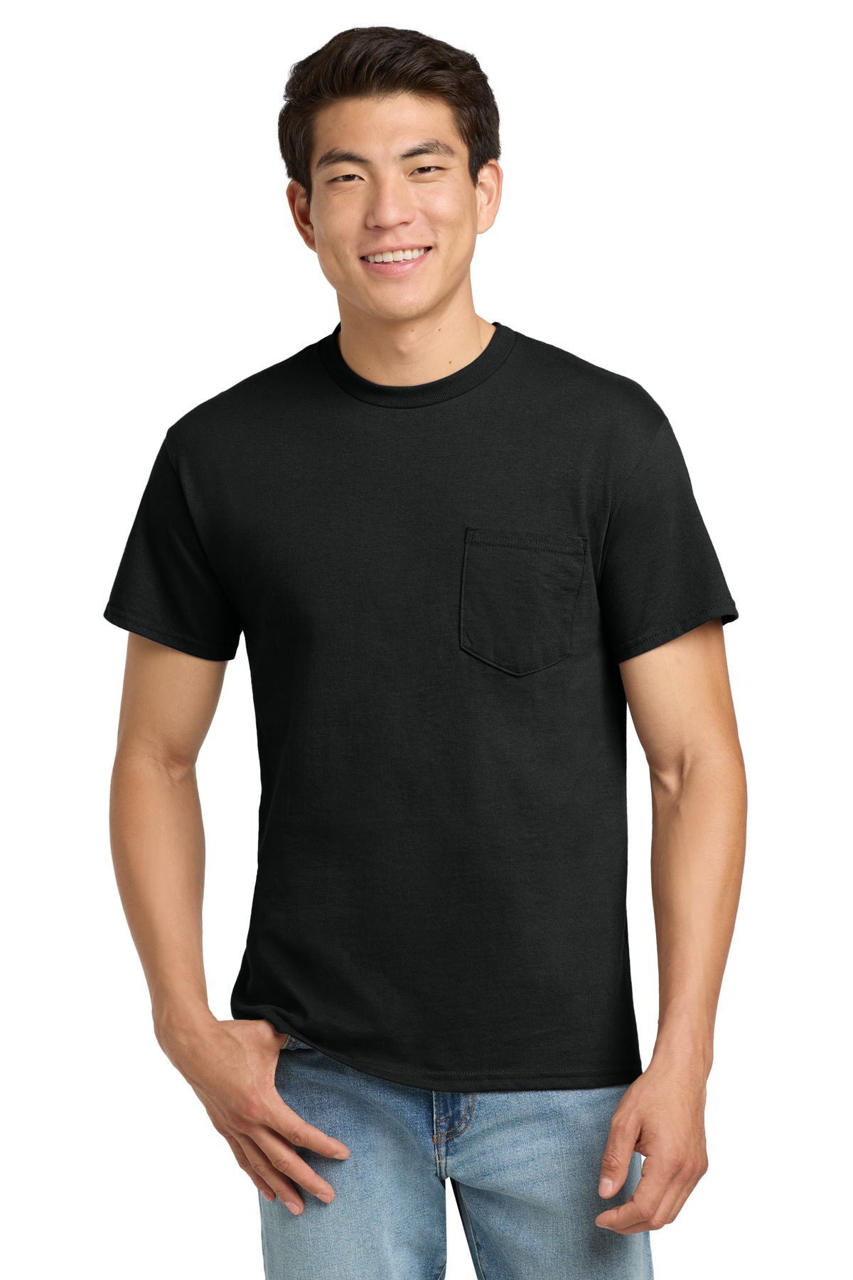 Gildan - Ultra Cotton 100% US Cotton T-Shirt with Pocket.  2300 - Black